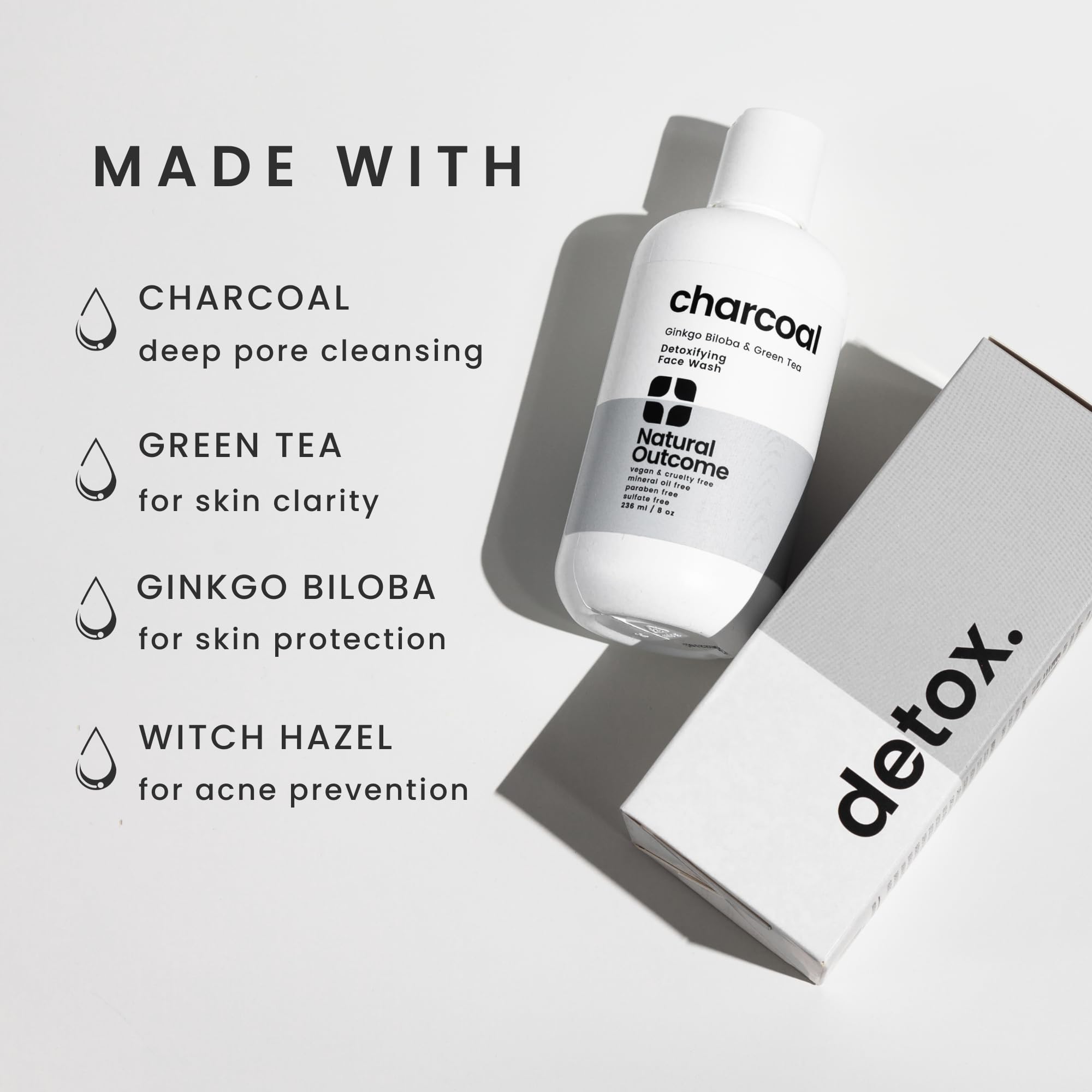 Foto 4 | Jabón Facial Natural Outcome Con Carbón, Desintoxicante Diario, 240 Ml - Venta Internacional.