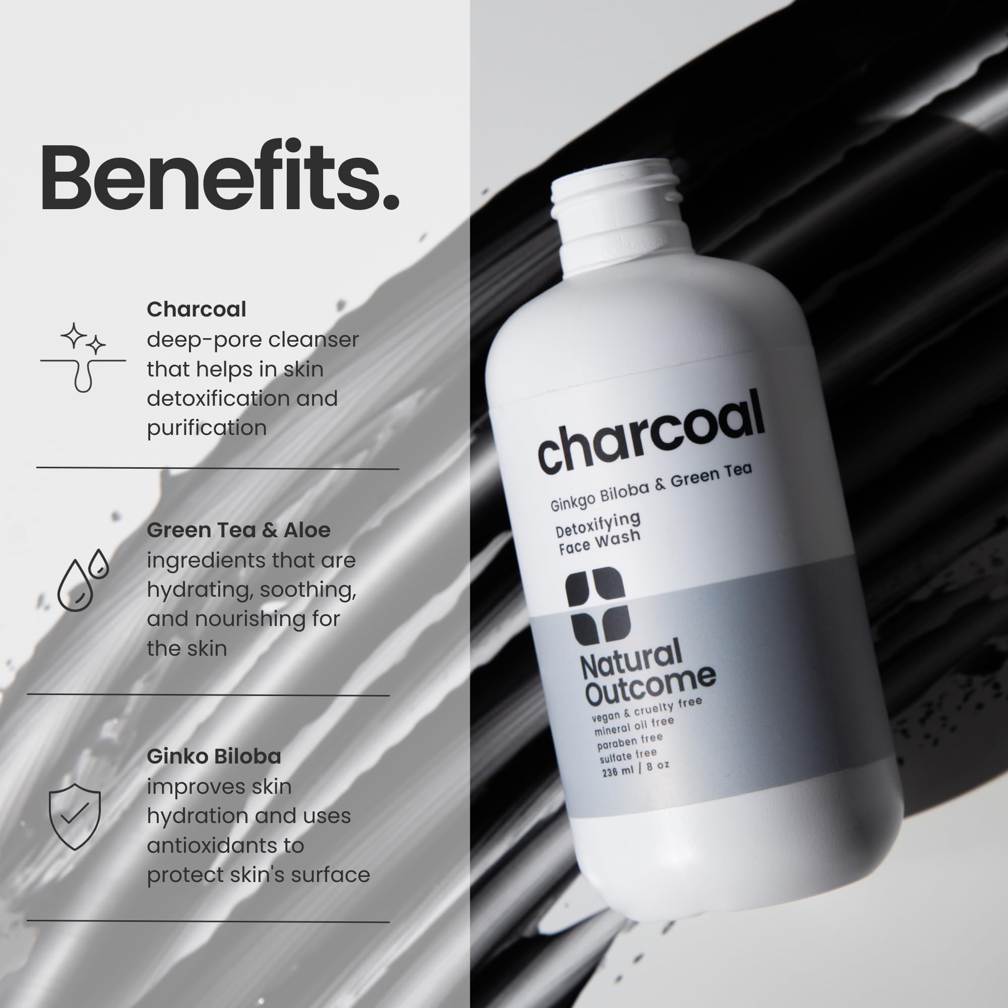 Foto 6 | Jabón Facial Natural Outcome Con Carbón, Desintoxicante Diario, 240 Ml - Venta Internacional.
