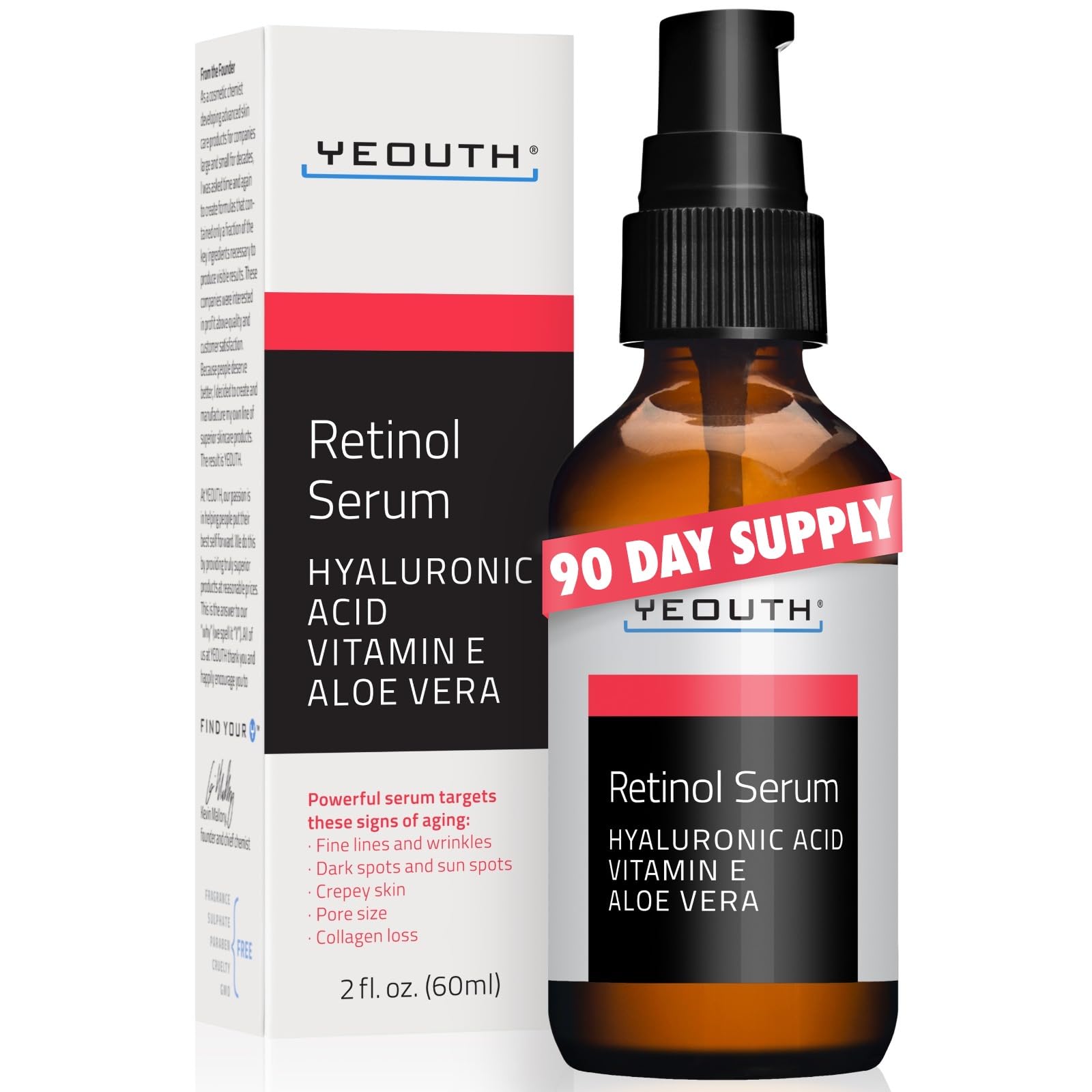 Foto 2 pulgar | Sérum Yeouth Retinol Para Rostro Con Ácido Hialurónico, 60 Ml, Para Toda La Piel - Venta Internacional.