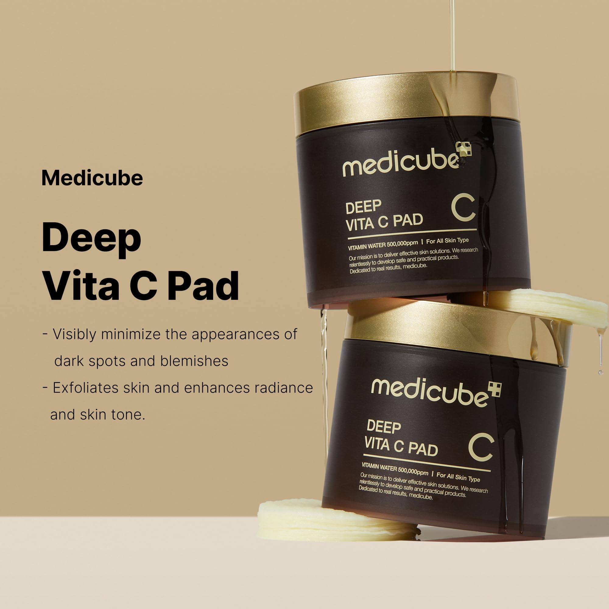 Foto 3 pulgar | Almohadilla Limpiadora Medicube Deep Vita C Para Manchas Oscuras, 70 Hojas - Venta Internacional.