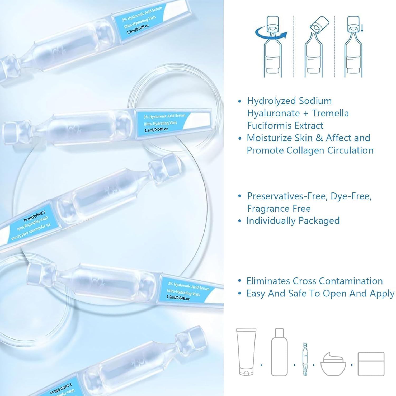 Foto 4 pulgar | Sérum Wesun 3% De Ácido Hialurónico Ultrahidratante, 30 Ampollas X 1,2 Ml - Venta Internacional.