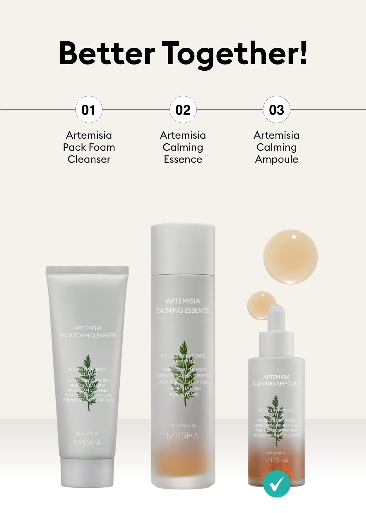 Foto 5 pulgar | Sérum Facial Missha Artemisia Calming Ampolla 50 Ml Para Pieles Sensibles - Venta Internacional.