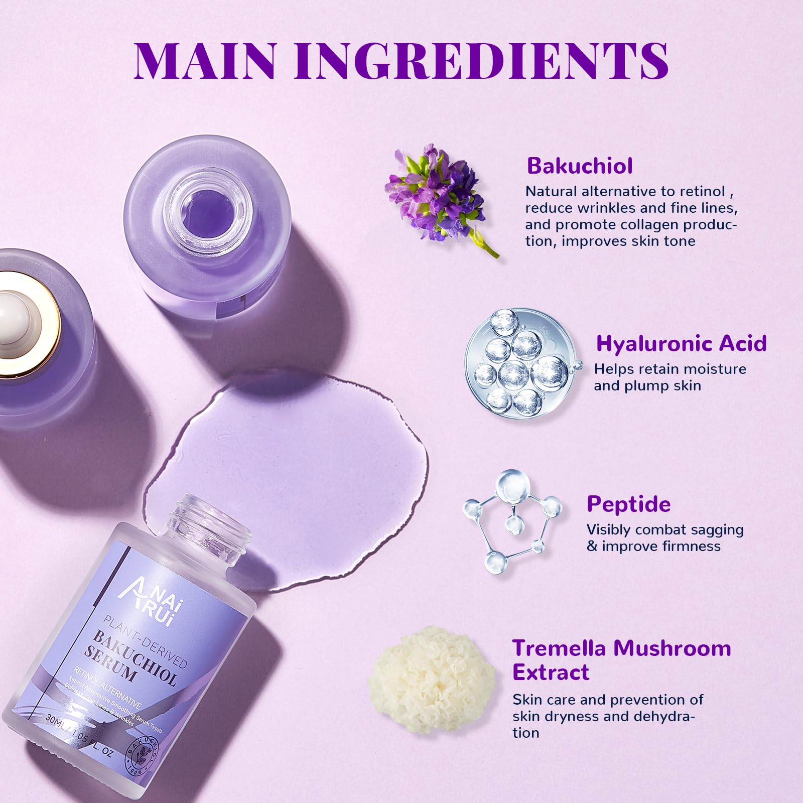 Foto 6 pulgar | Sérum Anai Rui Bakuchiol Alternativo Al Retinol 30 Ml Para Rostro - Venta Internacional.