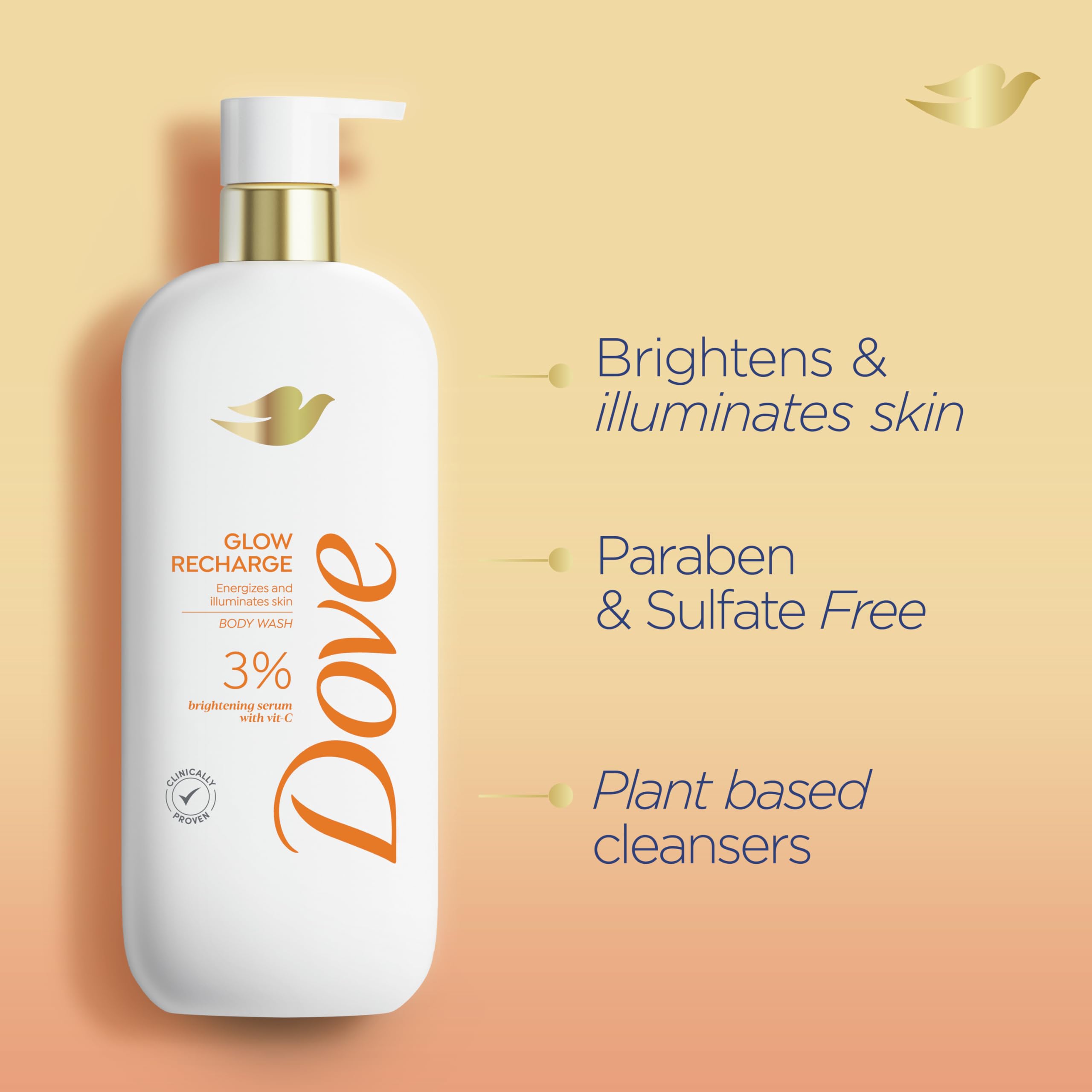 Foto 3 pulgar | Gel De Baño Dove Glow Recharge Exfoliante 550 Ml Con Vitamina C - Venta Internacional.