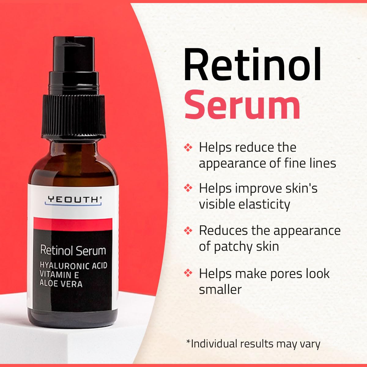 Foto 3 | Sérum Yeouth Retinol Para Rostro Con Ácido Hialurónico 30 Ml Para Toda La Piel - Venta Internacional.
