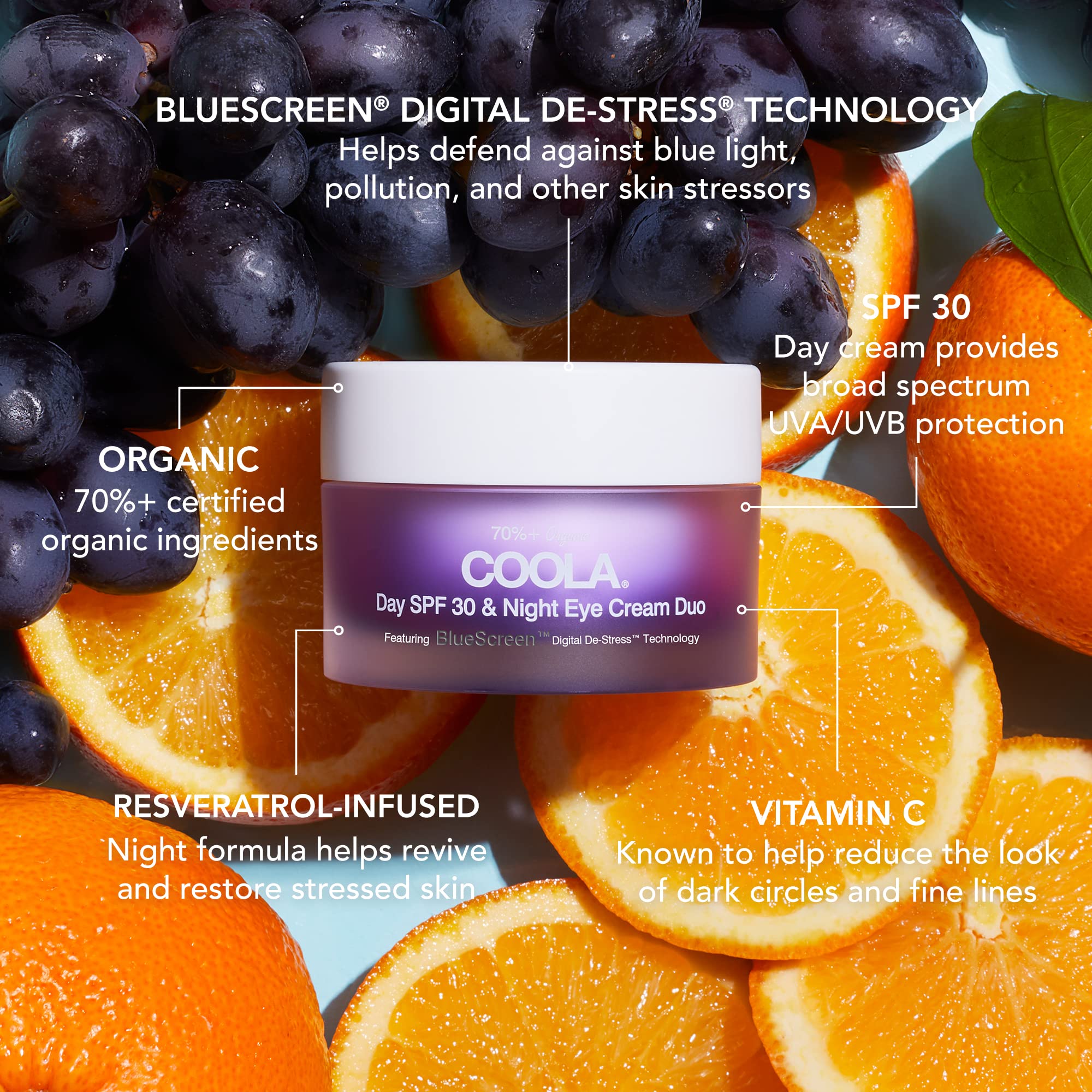 Foto 2 | Crema Hidratante Coola Organic De Día Y Noche Para Ojos Spf30 24h - Venta Internacional.