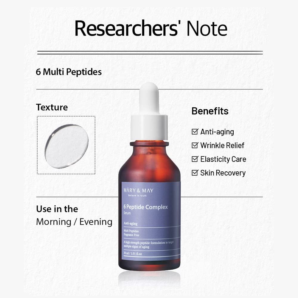 Foto 4 pulgar | Sérum Mary&may 6 Peptide Complex Advanced Wrinkle 30 Ml - Venta Internacional.