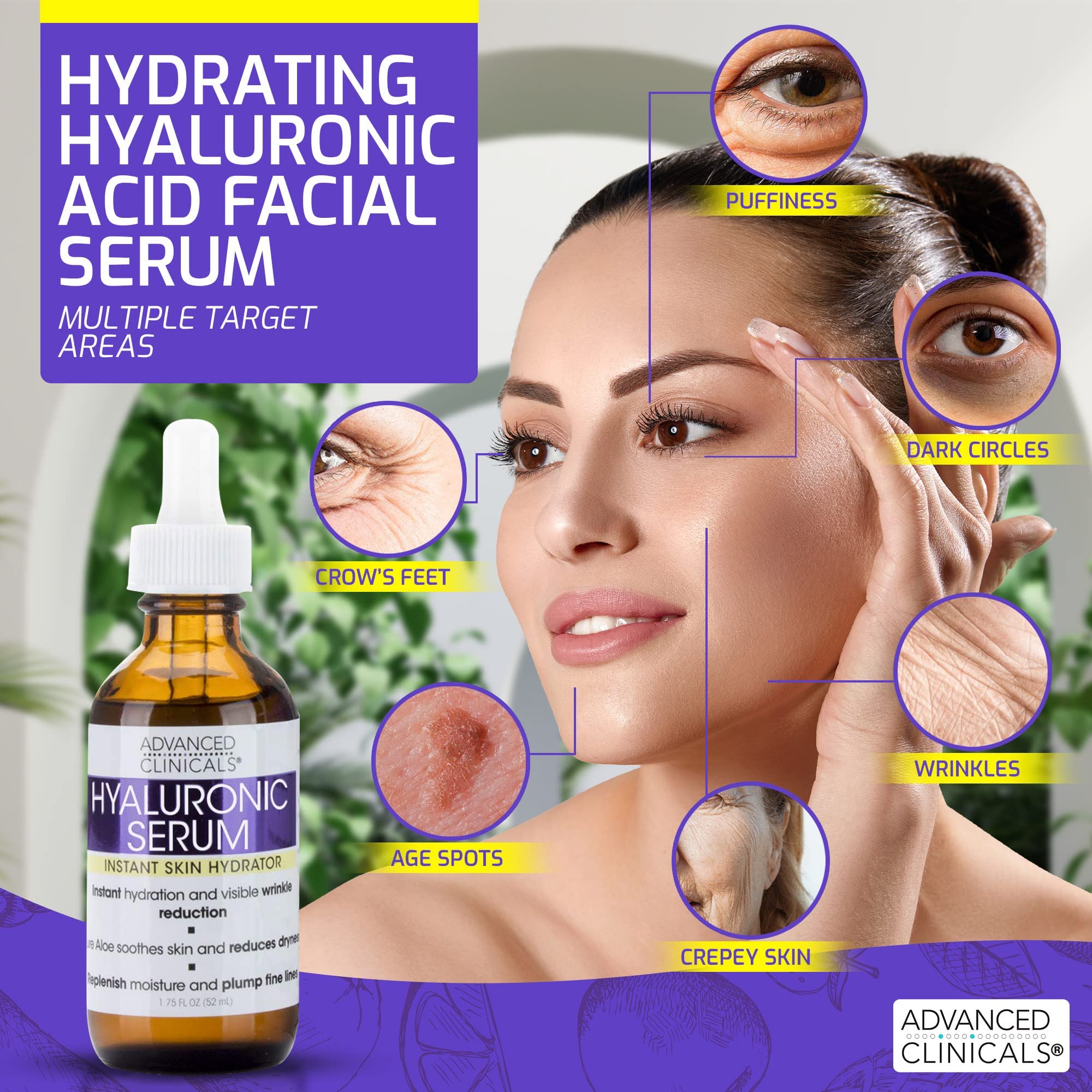 Foto 4 | Serum Advanced Clinicals De Ácido Hialurónico Puro, 50 Ml, Para Rostro - Venta Internacional.