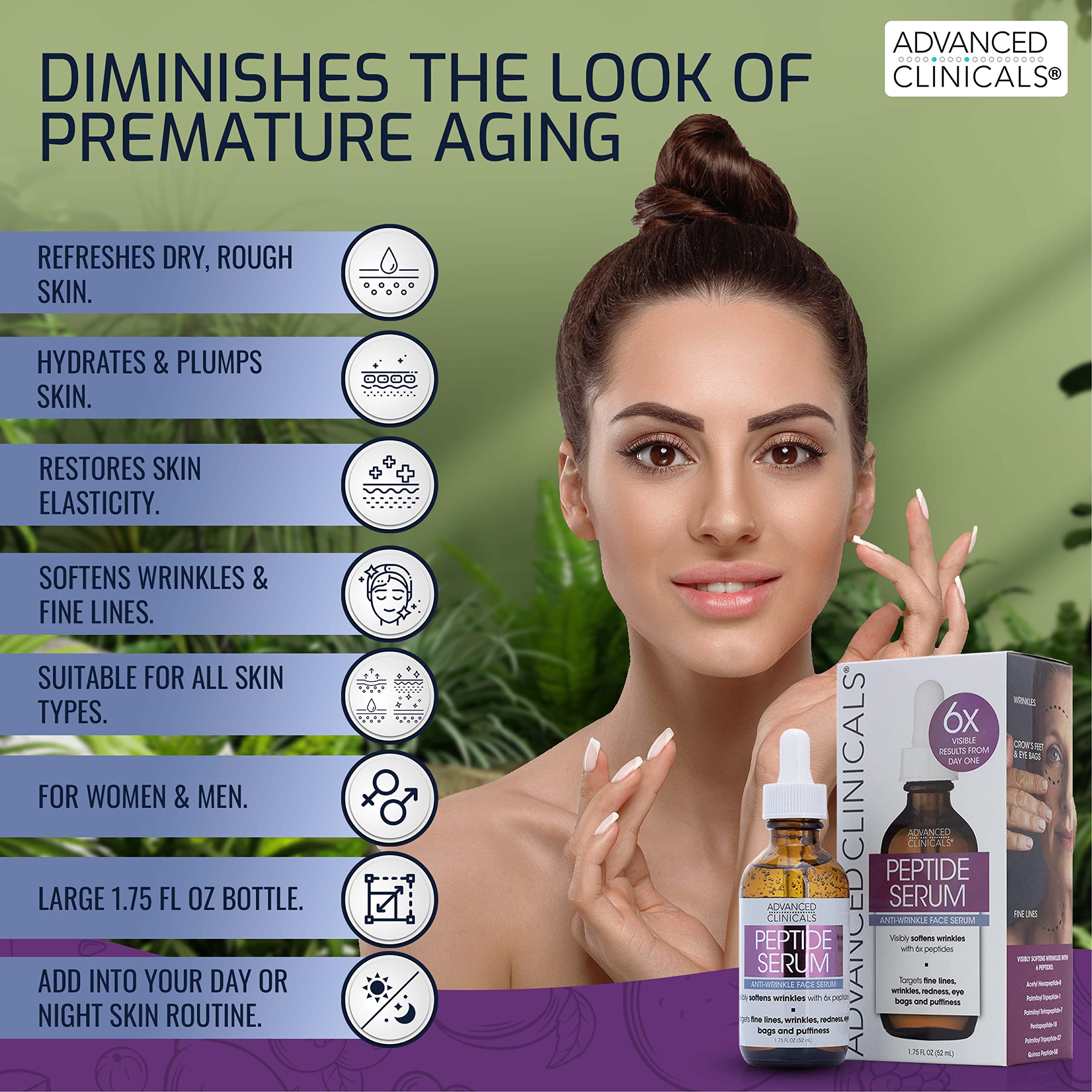 Foto 5 | Péptidos Concentrados Serum Advanced Clinicals 6x, 50 Ml - Venta Internacional.