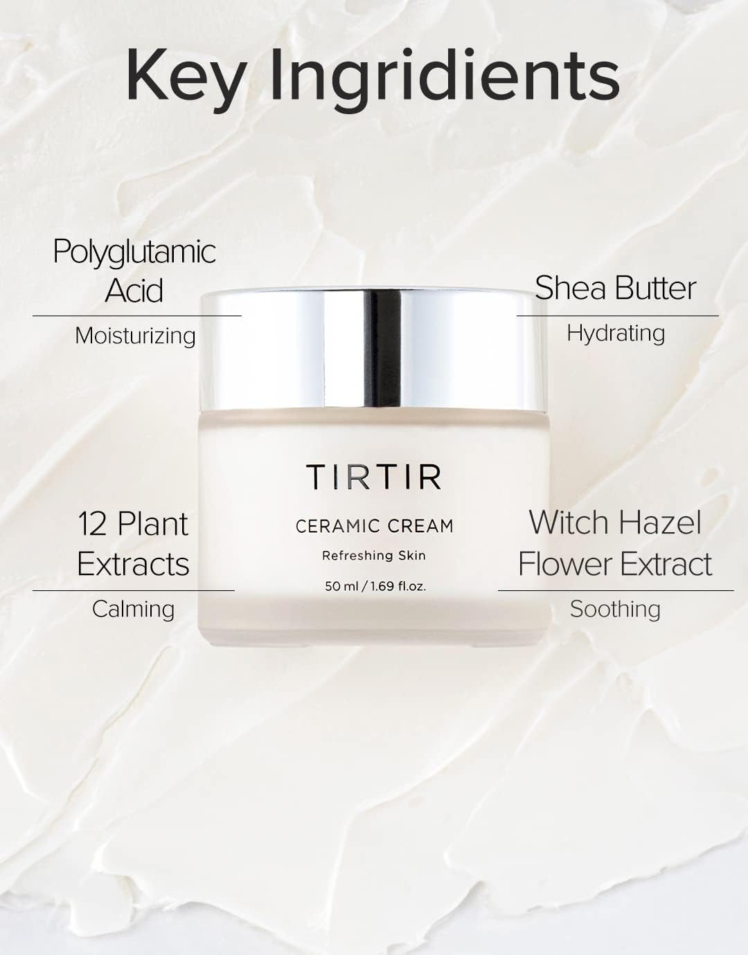 Foto 3 | Crema Hidratante Tirtir, Cerámica, Piel Seca, Piel De Vidrio, 50 Ml - Venta Internacional.