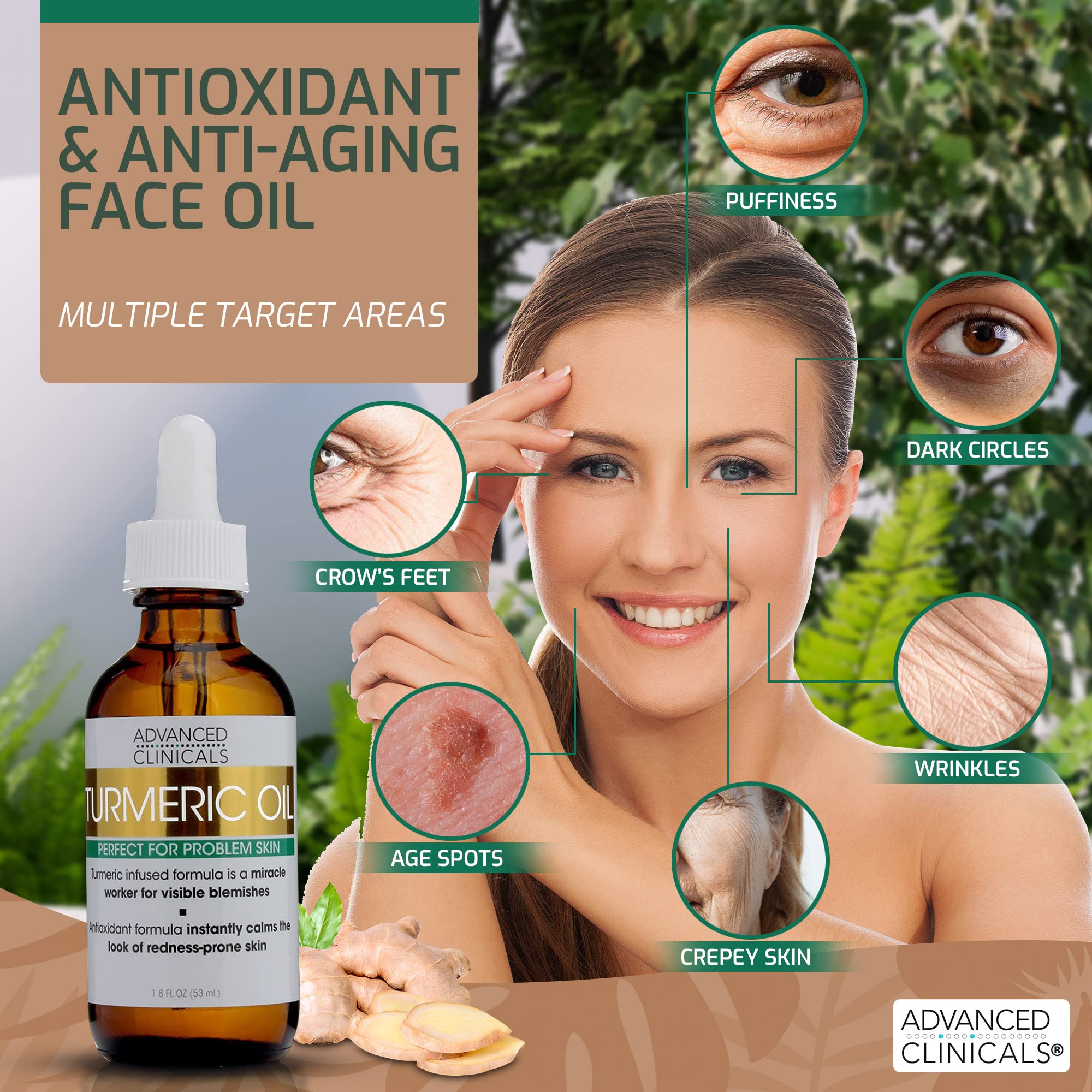 Foto 5 pulgar | Sérum Para El Cuidado De La Piel Facial Advanced Clinicals, Aceite De Cúrcuma, 50 Ml - Venta Internacional.