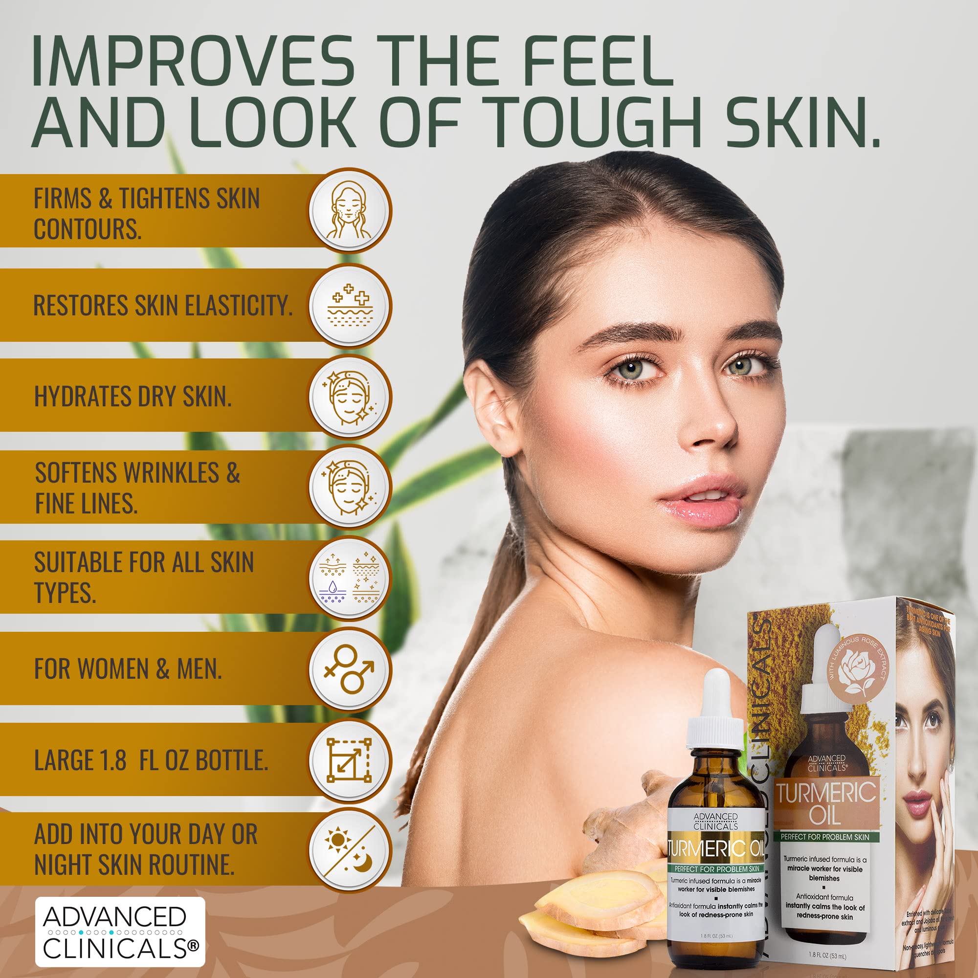 Foto 7 pulgar | Sérum Para El Cuidado De La Piel Facial Advanced Clinicals, Aceite De Cúrcuma, 50 Ml - Venta Internacional.