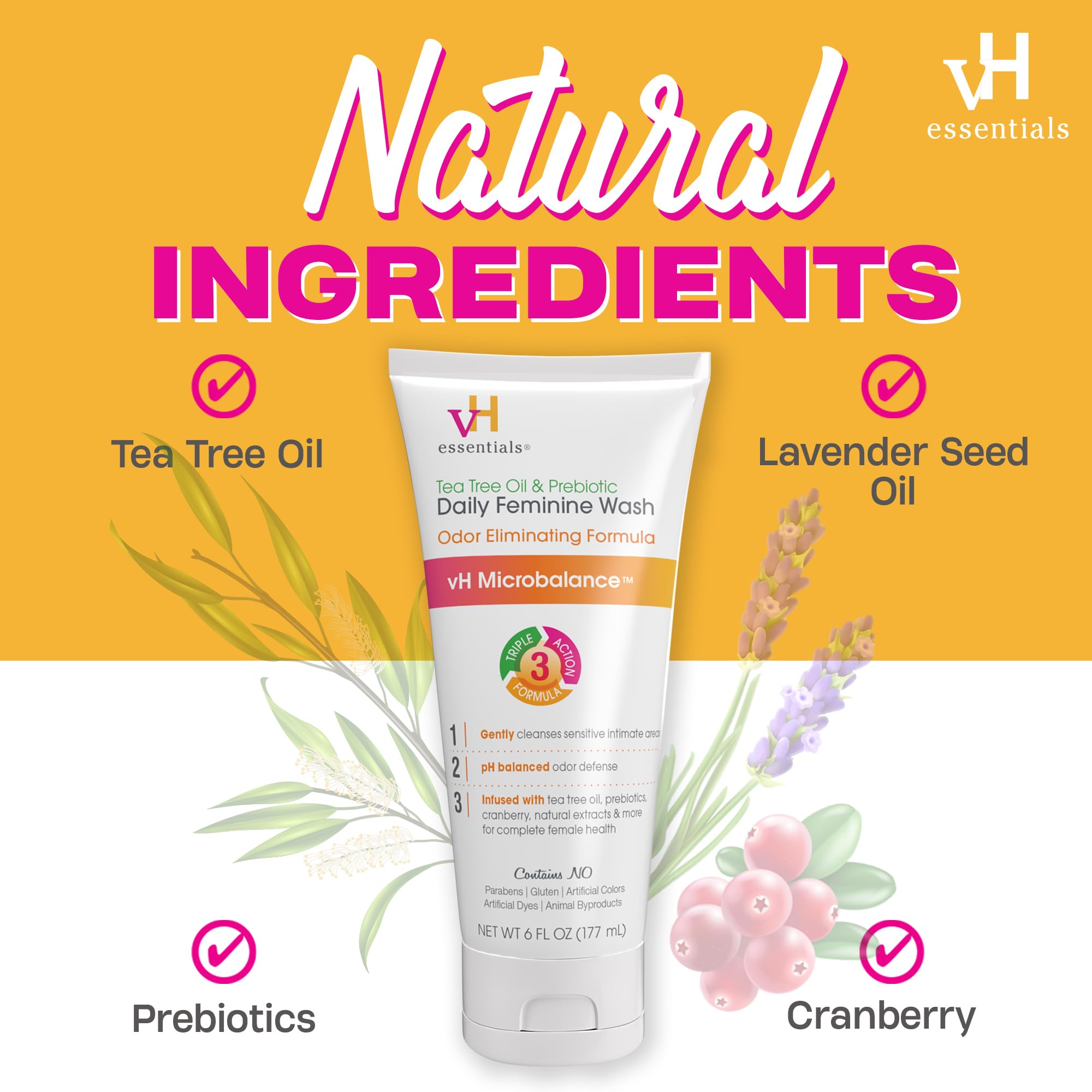 Foto 6 pulgar | Feminine Wash Vh Essentials Con Ph Balanceado Con Aceite De Árbol De Té, 180 Ml - Venta Internacional.