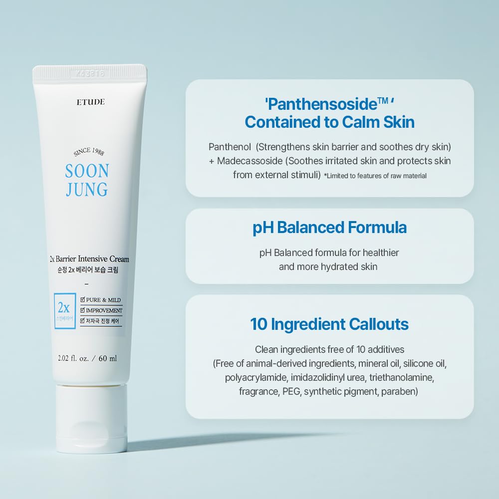 Foto 5 pulgar | Crema Facial Etude House Soonjung 2x Barrier Intensive 60 Ml - Venta Internacional.