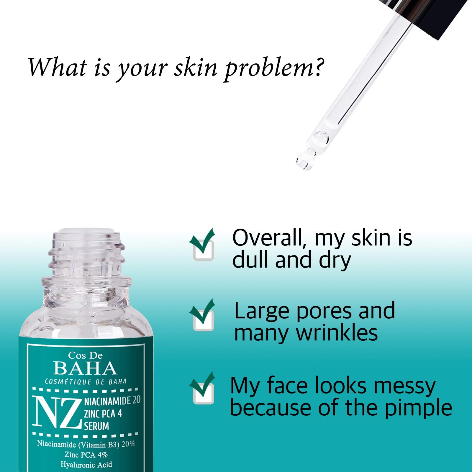 Foto 3 pulgar | Sérum Cos De Baha Niacinamida 20% + Zinc Pca 4% Para Rostro 30 Ml - Venta Internacional.