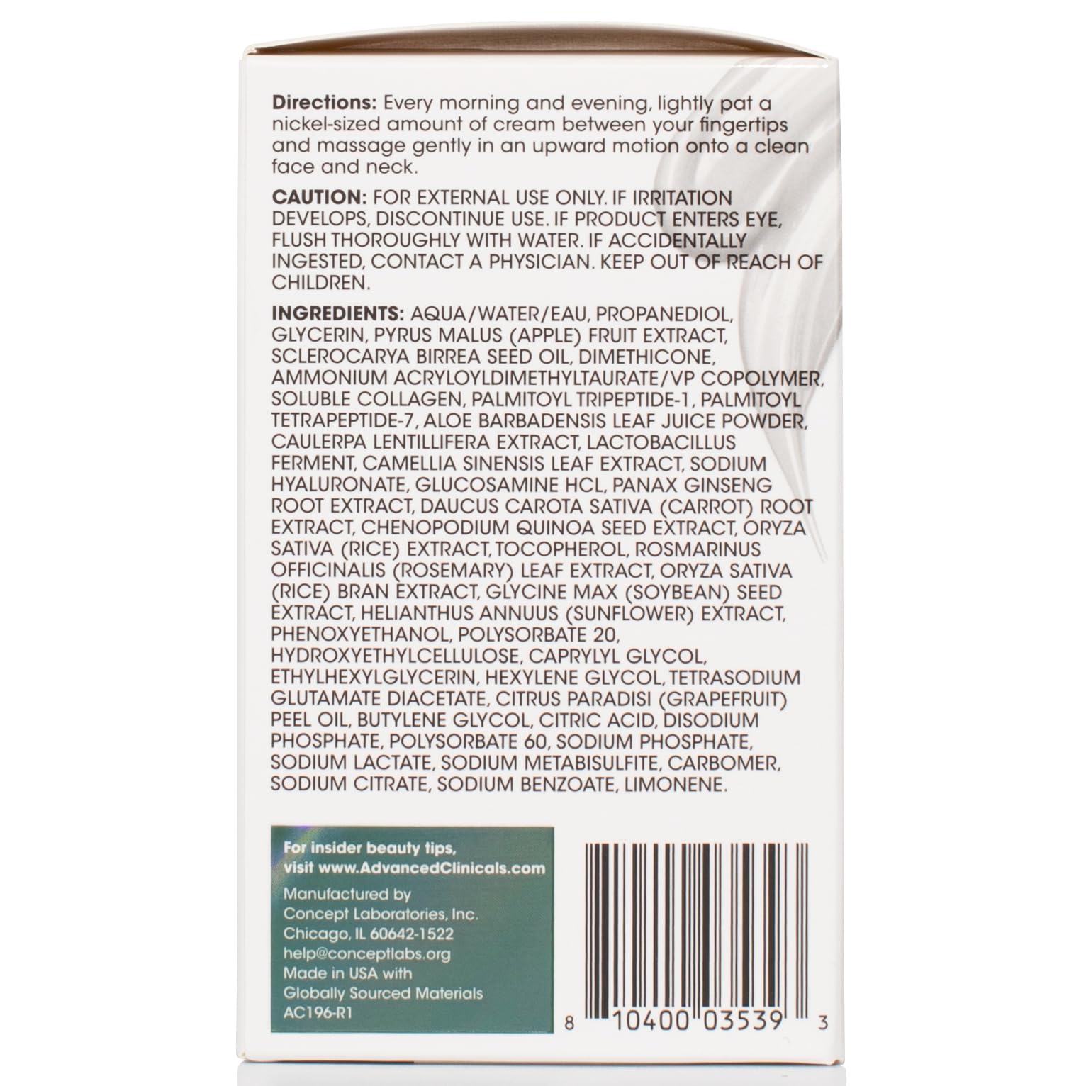 Foto 7 pulgar | Crema Hidratante Facial Con Colágeno Advanced Clinicals, 60 Ml - Venta Internacional.