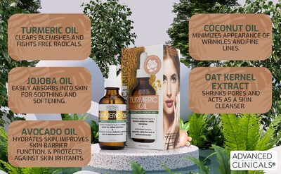 Foto 2 | Sérum Para El Cuidado De La Piel Facial Advanced Clinicals, Aceite De Cúrcuma, 50 Ml - Venta Internacional.