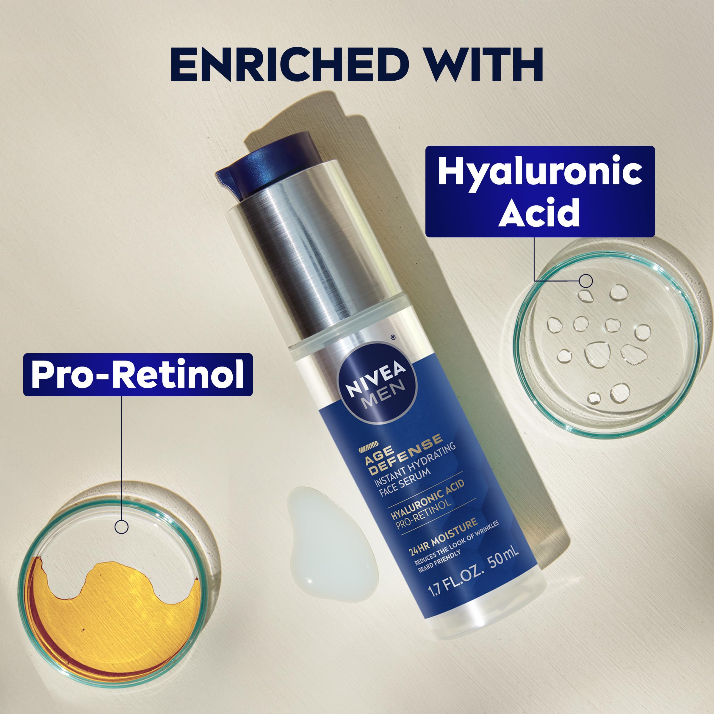 Foto 4 | Sérum Facial Nivea Men Age Defense Instant Hydration 50 Ml - Venta Internacional.