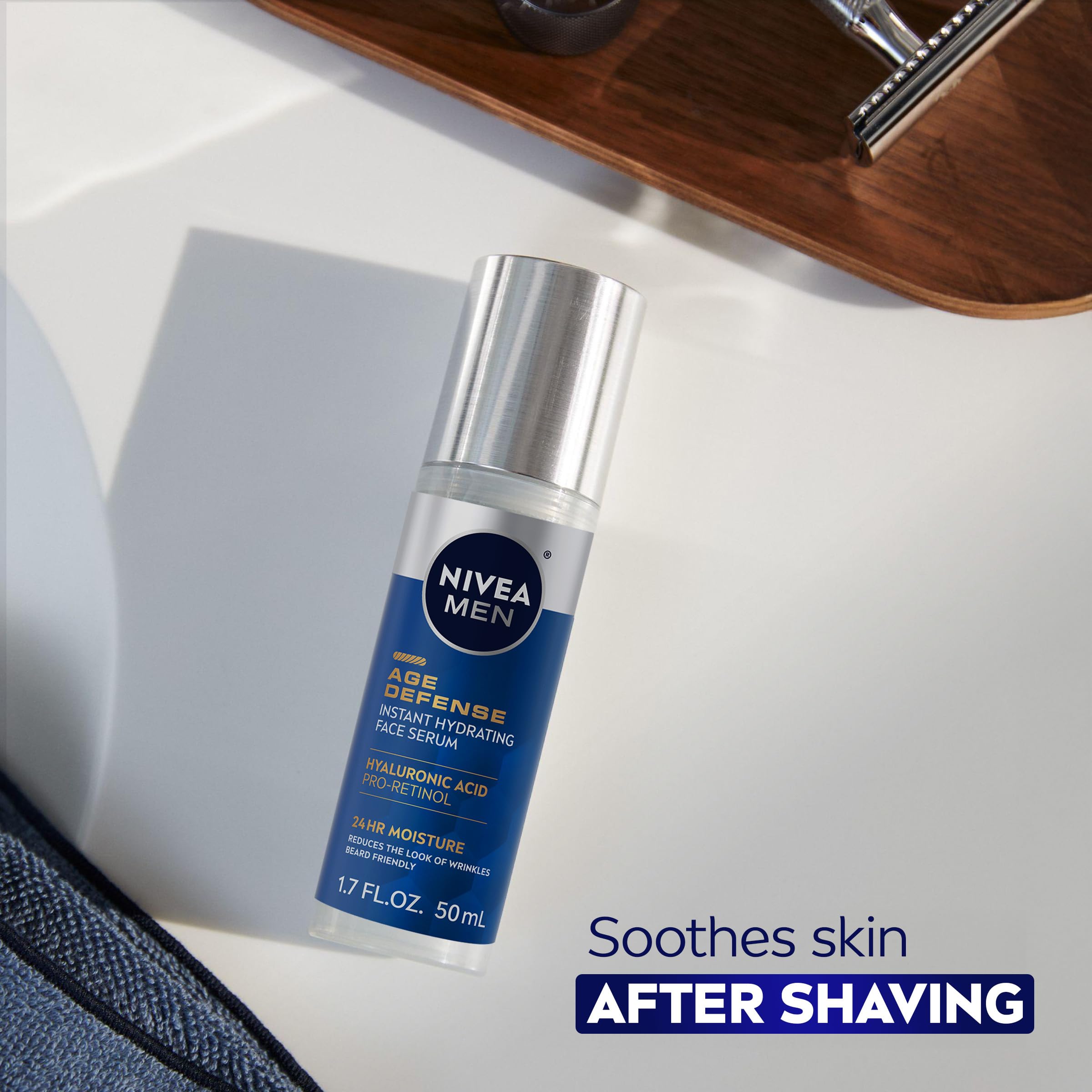 Foto 6 | Sérum Facial Nivea Men Age Defense Instant Hydration 50 Ml - Venta Internacional.