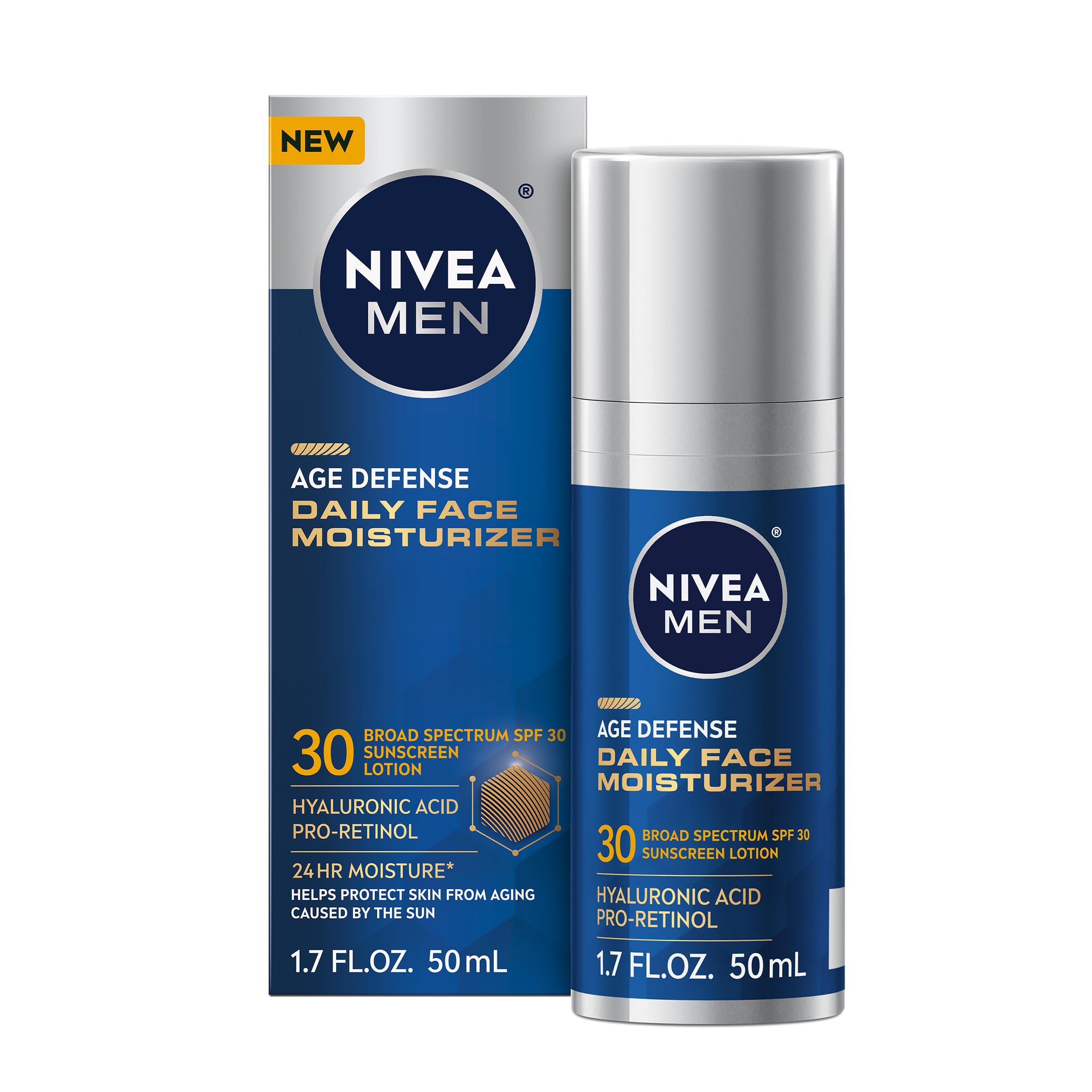 Crema Hidratante Nivea Men Age Defense Spf 30, Botella De 50 Ml - Venta Internacional.