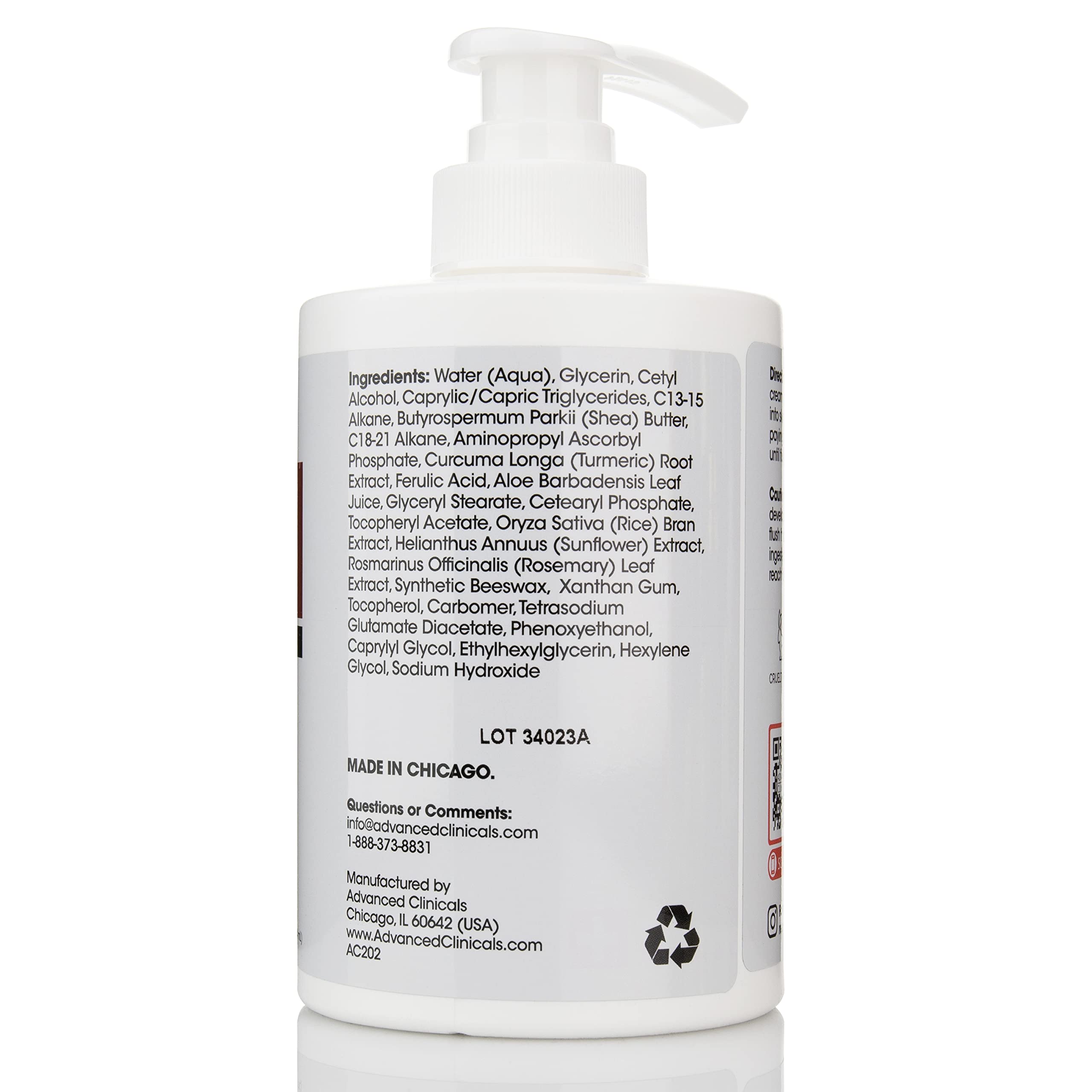 Foto 4 pulgar | Crema Advanced Clinicals Con Vitamina C Para Piel Seca, 450 Ml - Venta Internacional.