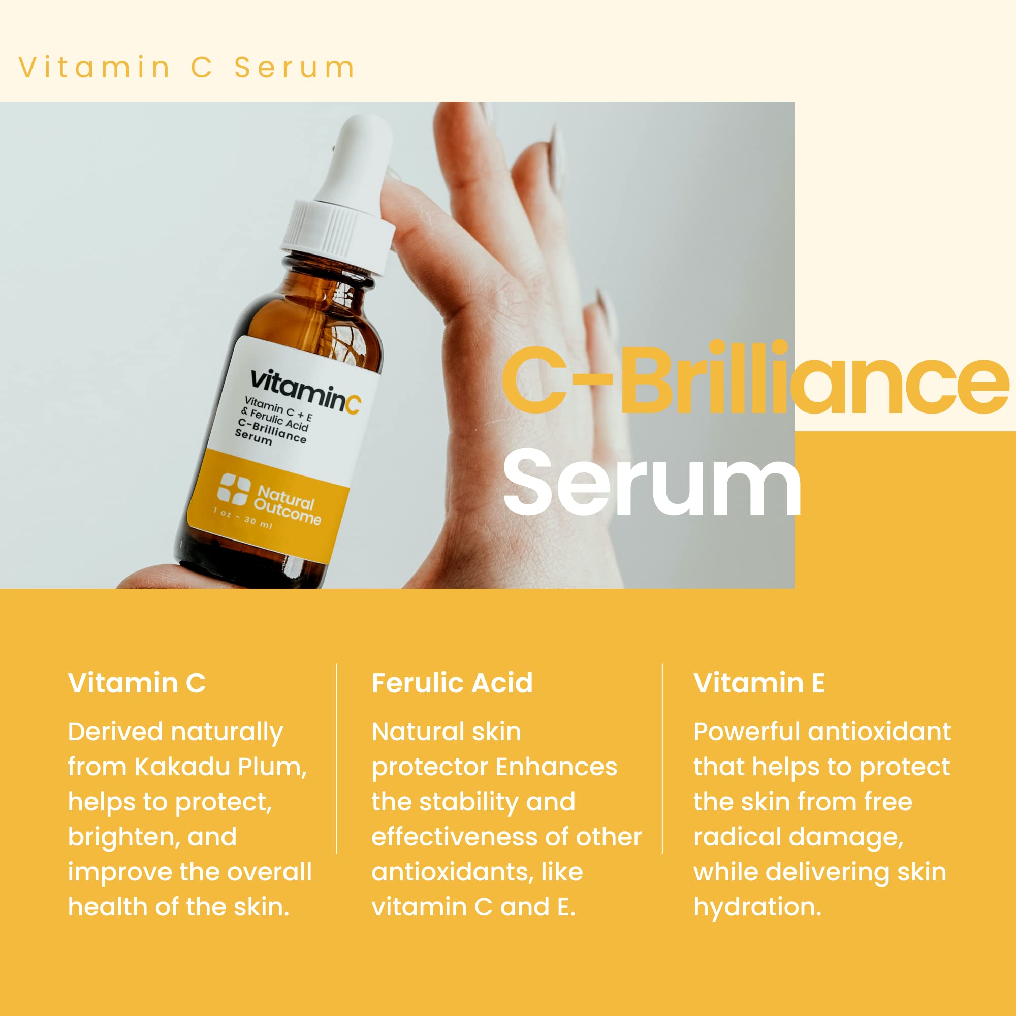 Foto 7 pulgar | Serum Natural Outcome Vitamina C Con Vitamina E Y Ácido Ferúlico, 30 Ml - Venta Internacional.