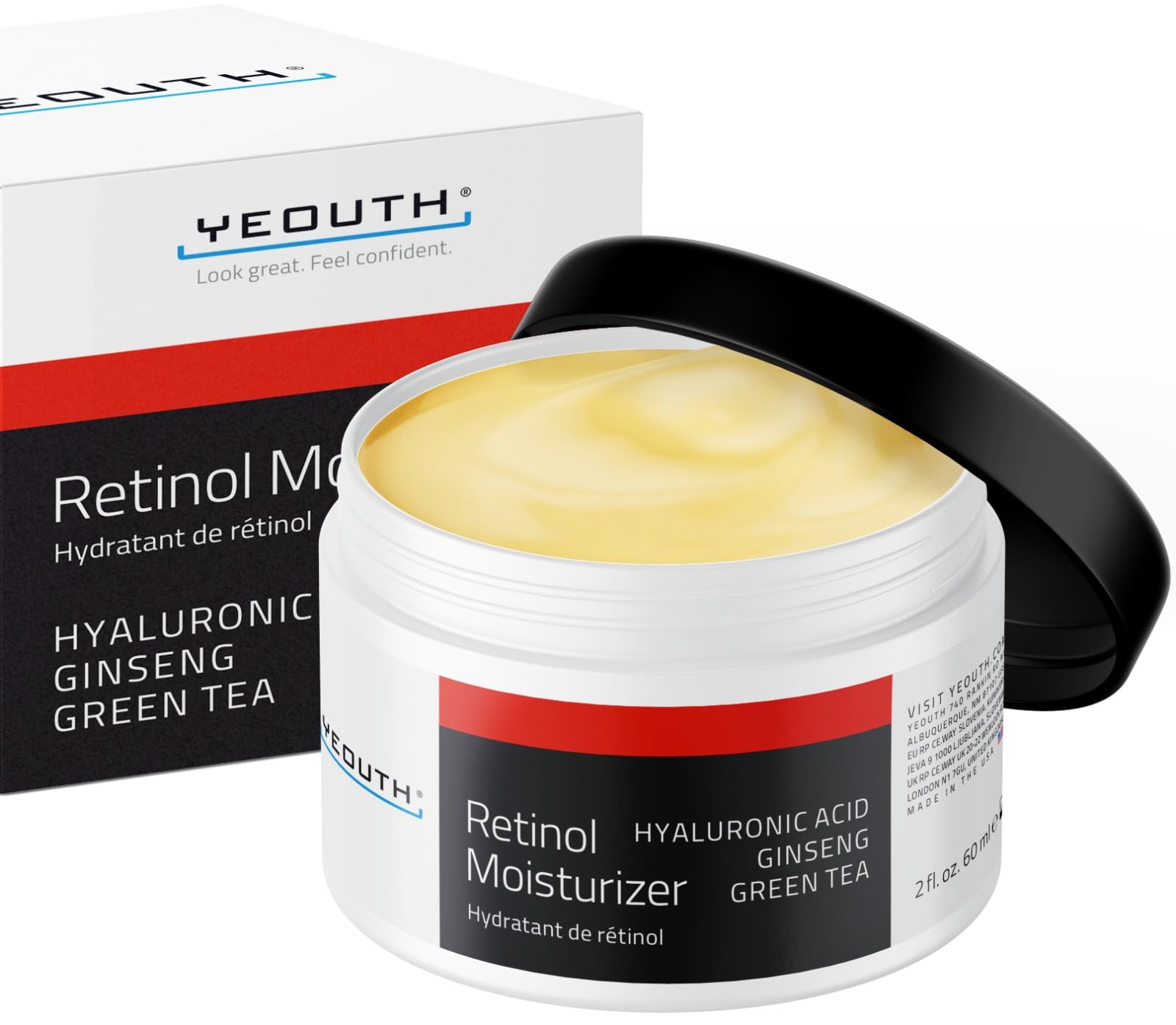 Foto 2 pulgar | Crema Hidratante Con Retinol Yeouth Para Rostro, 60 Ml, Con Ácido Hialurónico - Venta Internacional.
