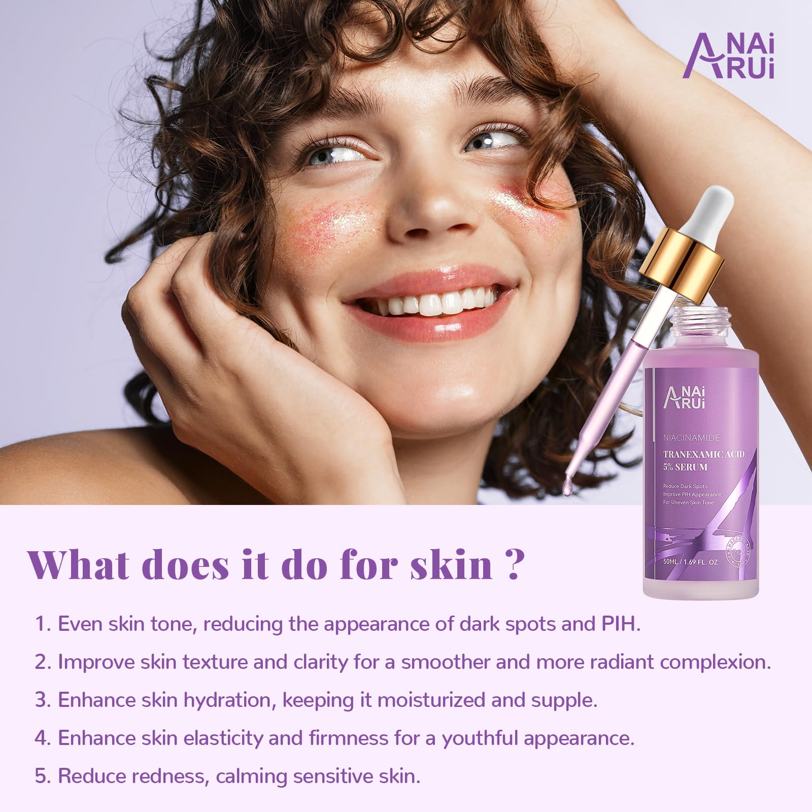 Foto 4 pulgar | Sérum Anai Rui 5% De Ácido Tranexámico Con Niacinamida 50 Ml - Venta Internacional.