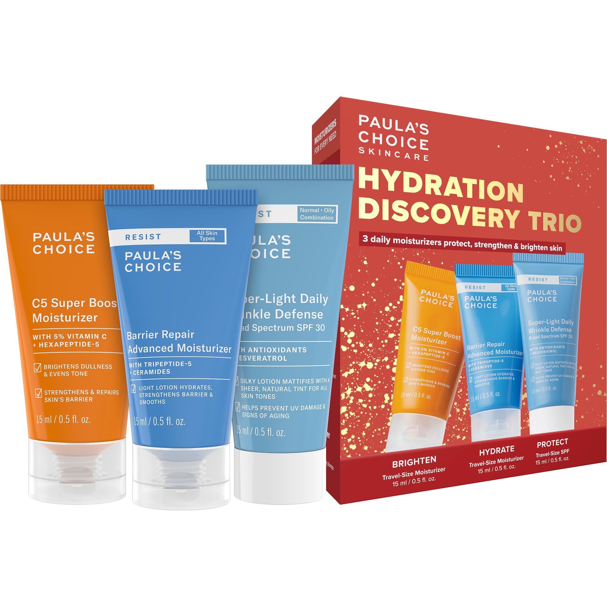 Foto 2 pulgar | Productos Esenciales De Viaje Paula's Choice Hydration Trio Para El Cuidado De La Piel - Venta Internacional.