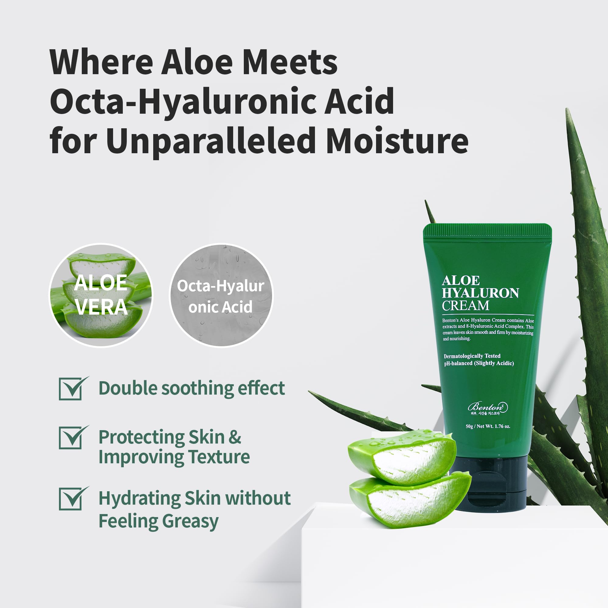 Foto 4 pulgar | Crema Facial Benton Aloe Hyaluron, 50 Ml, Suavizante E Hidratante - Venta Internacional.
