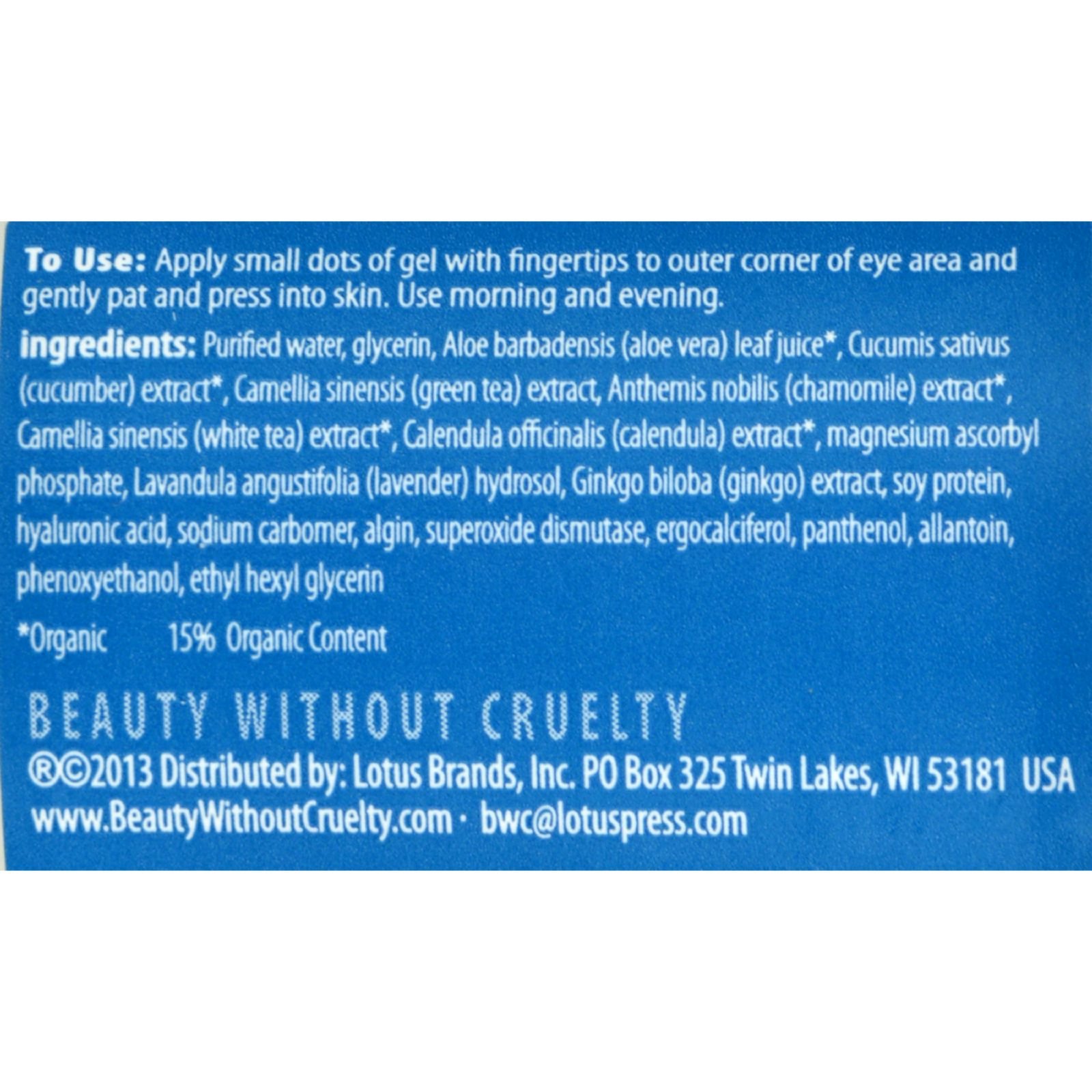 Foto 3 pulgar | Gel Para Ojos Beauty Without Cruelty, Té Verde Nutritivo, 30 Ml - Venta Internacional.
