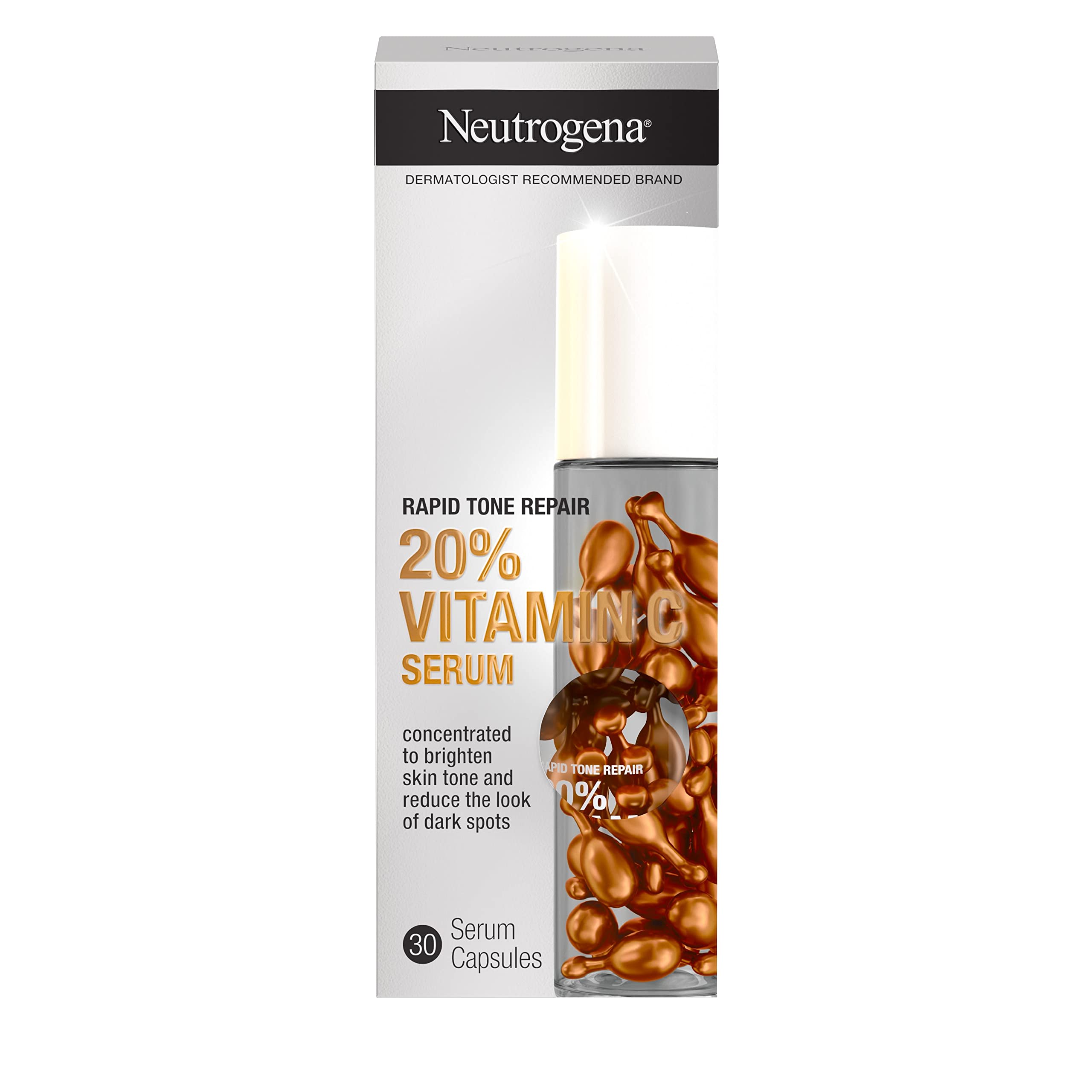 Serum Neutrogena Rapid Tone Repair Con 20% De Vitamina C, 30 Cápsulas - Venta Internacional.