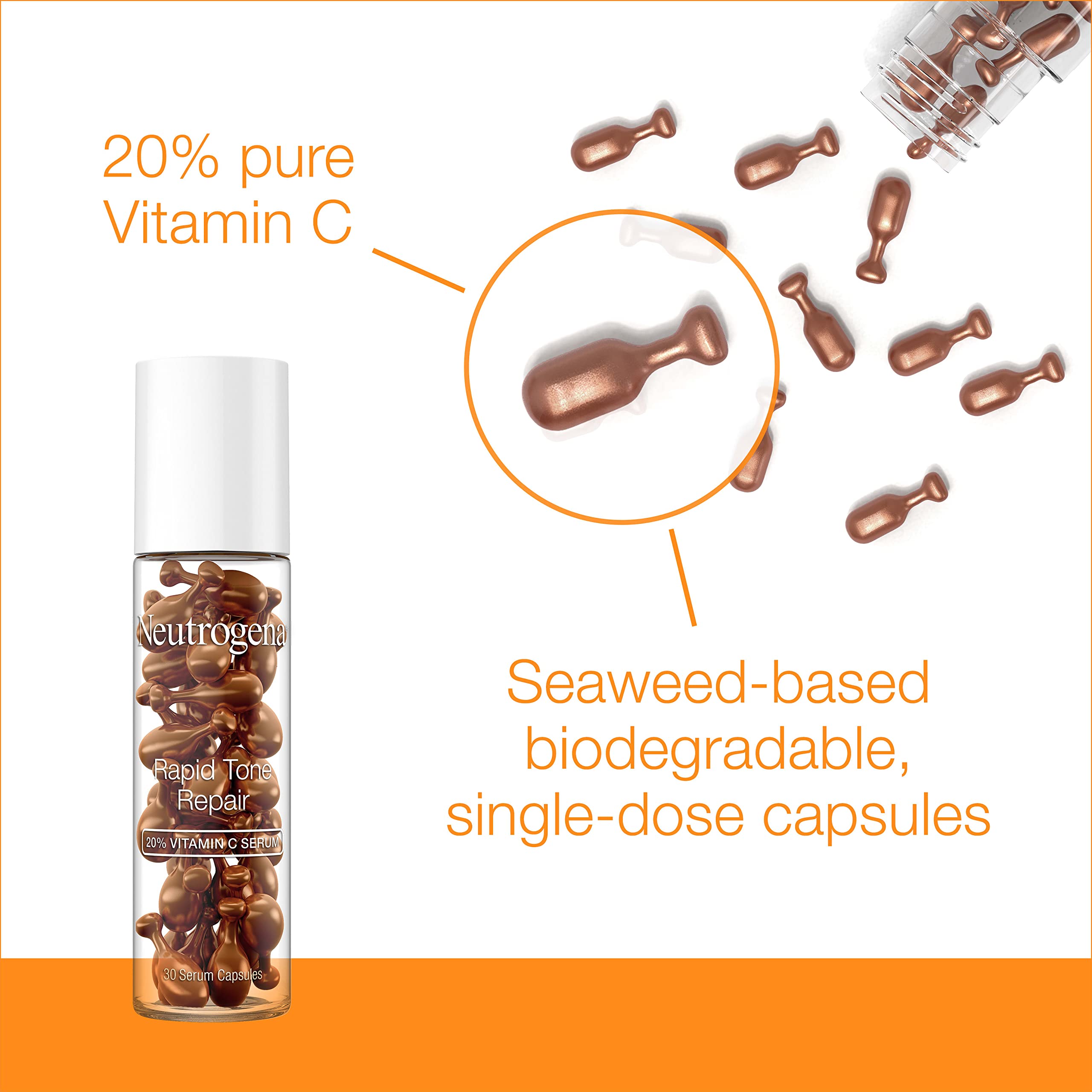 Foto 5 pulgar | Serum Neutrogena Rapid Tone Repair Con 20% De Vitamina C, 30 Cápsulas - Venta Internacional.