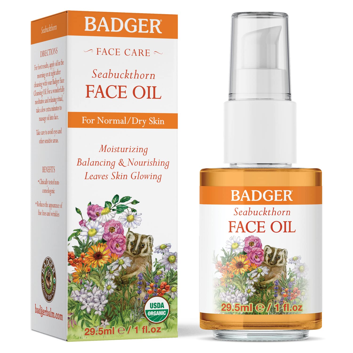 Foto 4 pulgar | Aceite Facial Badger Seabuckthorn, Hidratante Orgánico, 30 Ml - Venta Internacional.