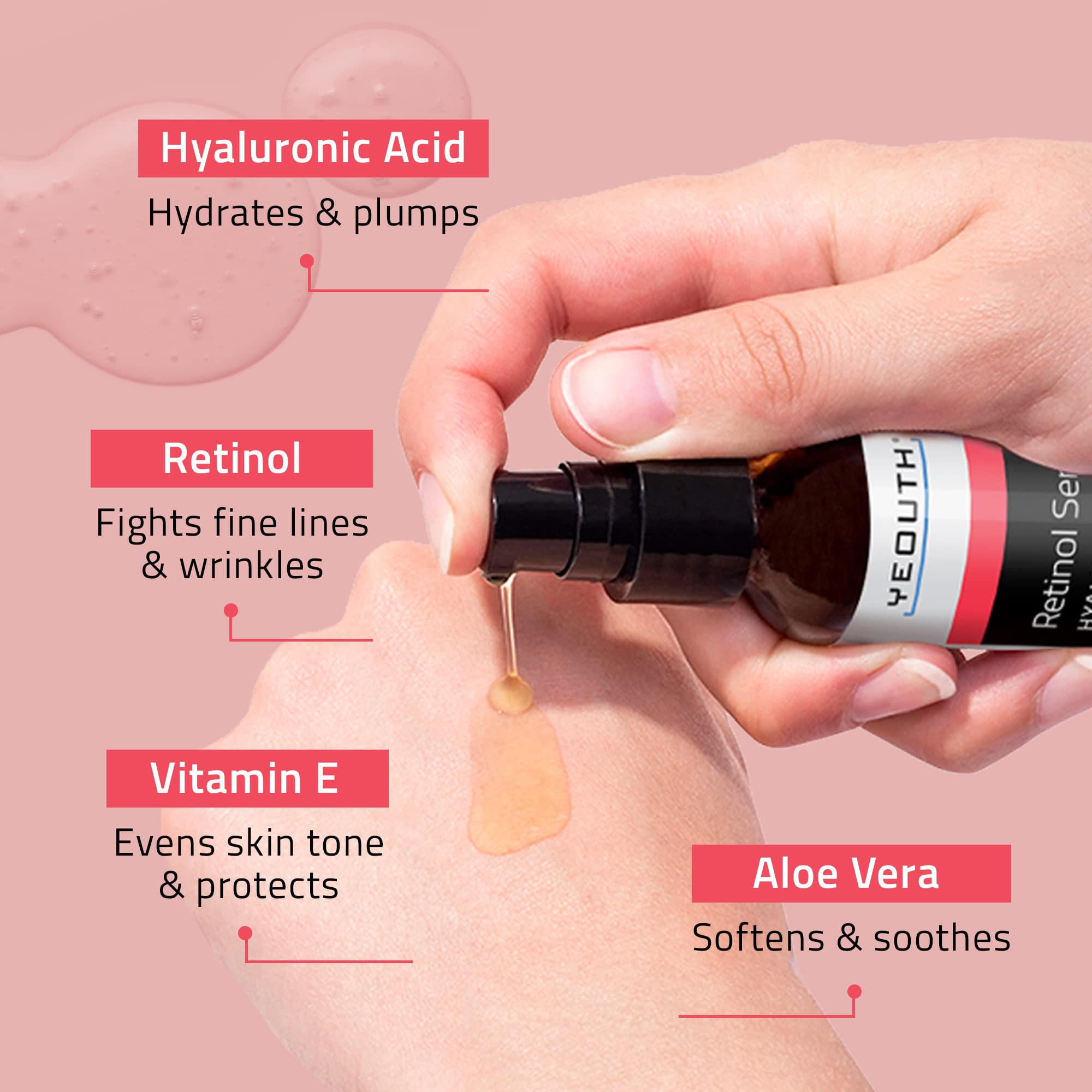 Foto 4 pulgar | Sérum Yeouth Retinol Con Ácido Hialurónico 30 Ml Antienvejecimiento - Venta Internacional.