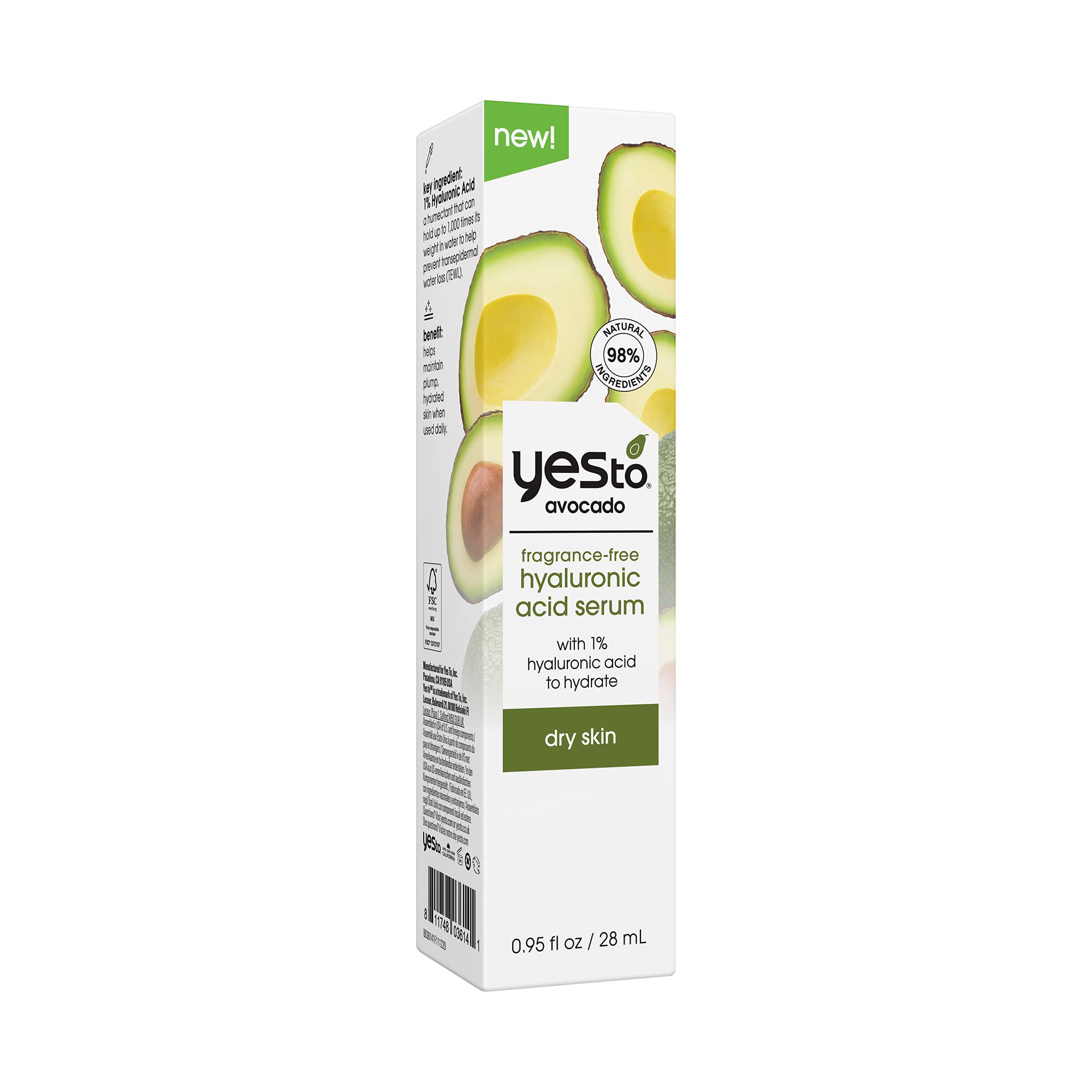 Foto 5 pulgar | Sérum Yes To Avocado, Sin Fragancia, Ácido Hialurónico, 28 Ml - Venta Internacional.