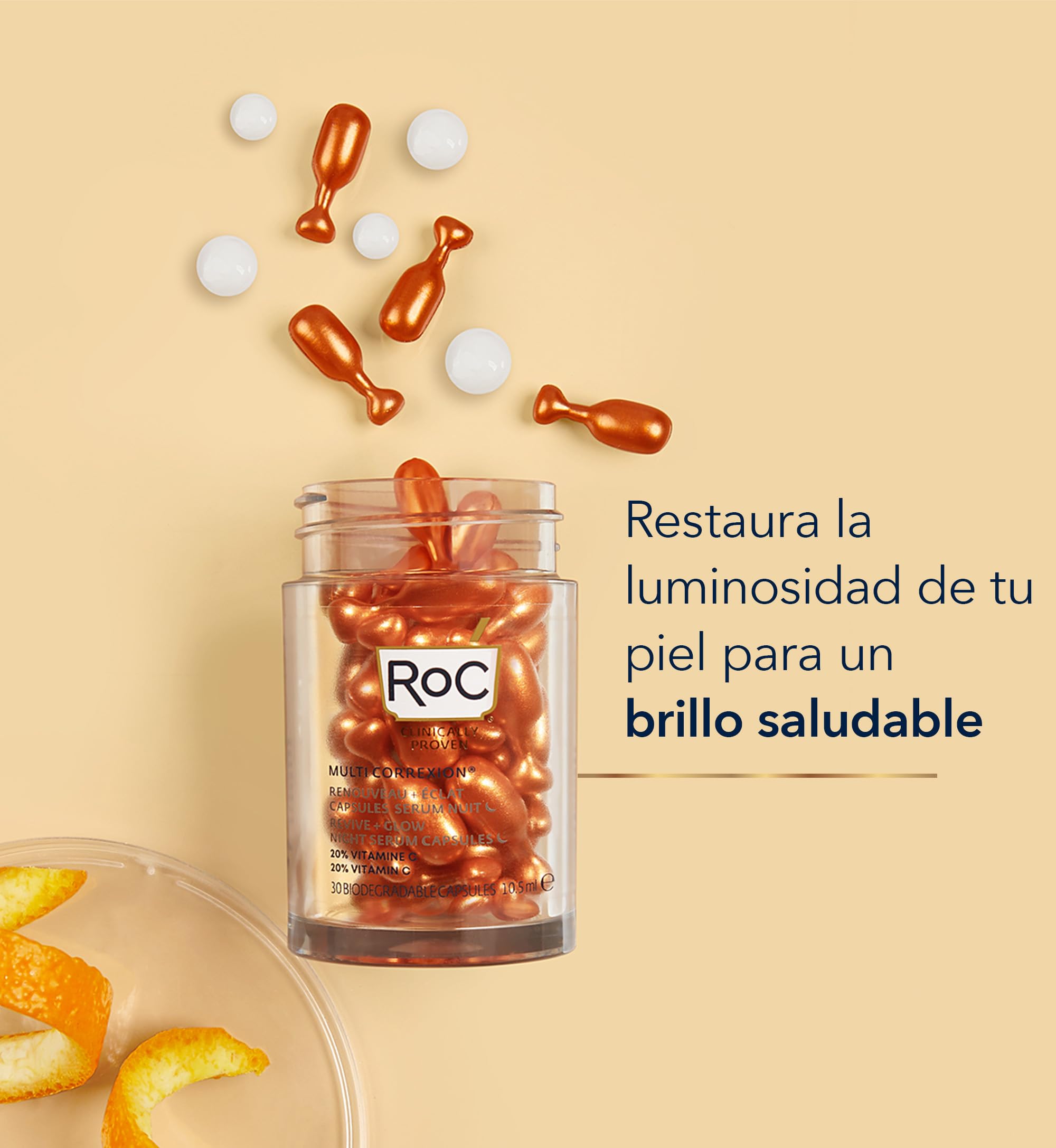 Foto 3 pulgar | Sérum Nocturno En Cápsulas Roc Multi Correxion Revive + Glow 30 Ml - Venta Internacional.