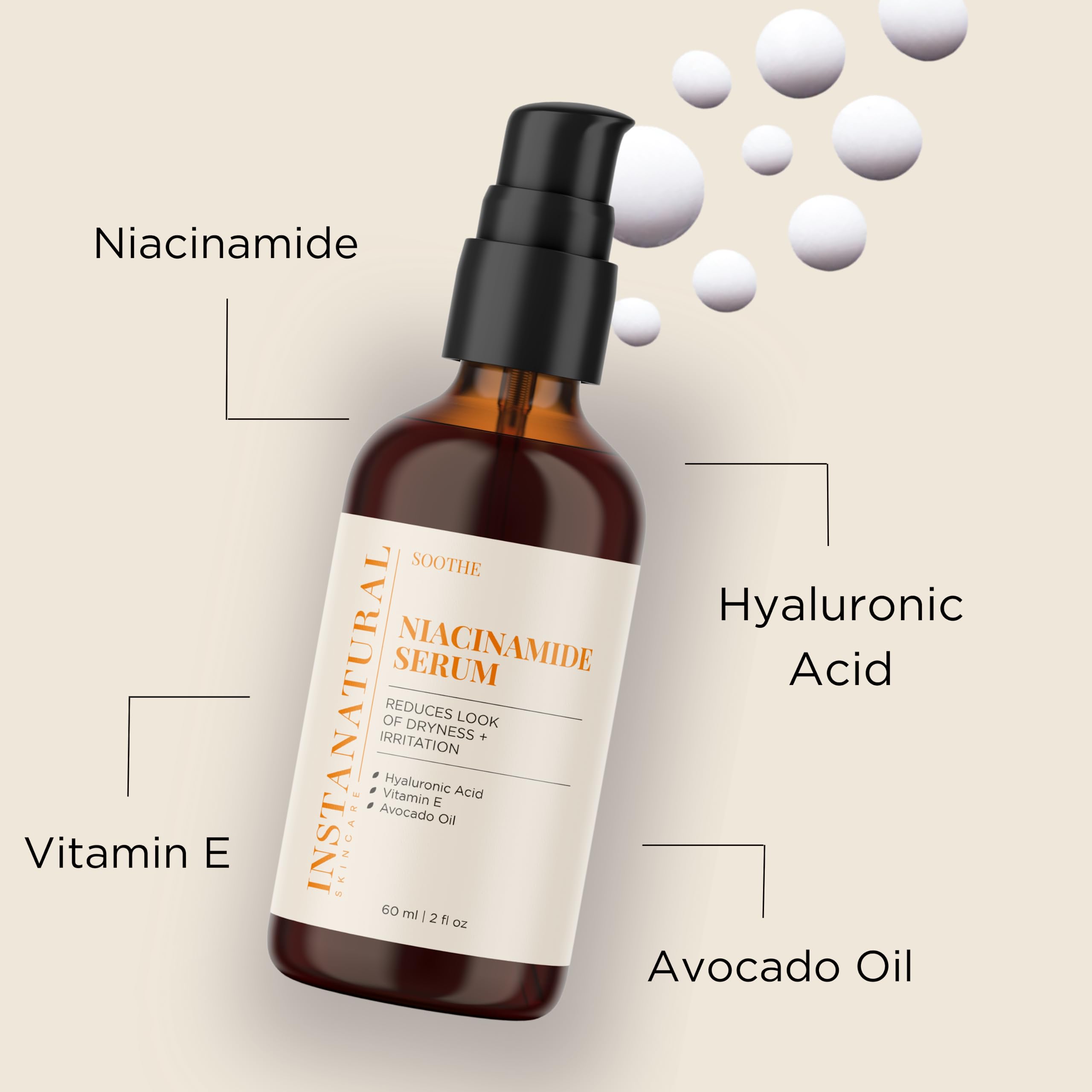 Foto 3 pulgar | Sérum Facial Instanatural Con Ácido Hialurónico Con Niacinamida 60 Ml - Venta Internacional.
