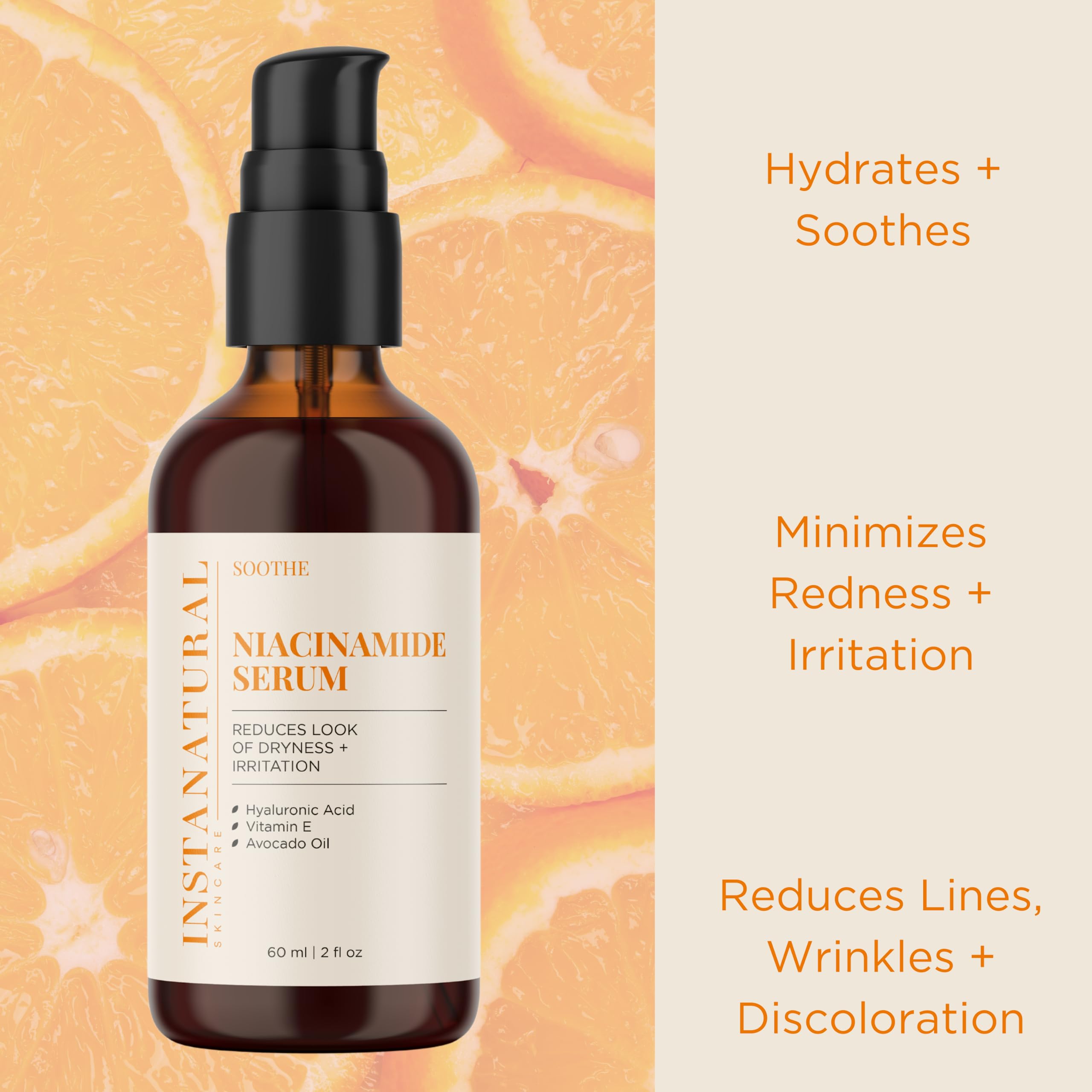 Foto 4 pulgar | Sérum Facial Instanatural Con Ácido Hialurónico Con Niacinamida 60 Ml - Venta Internacional.