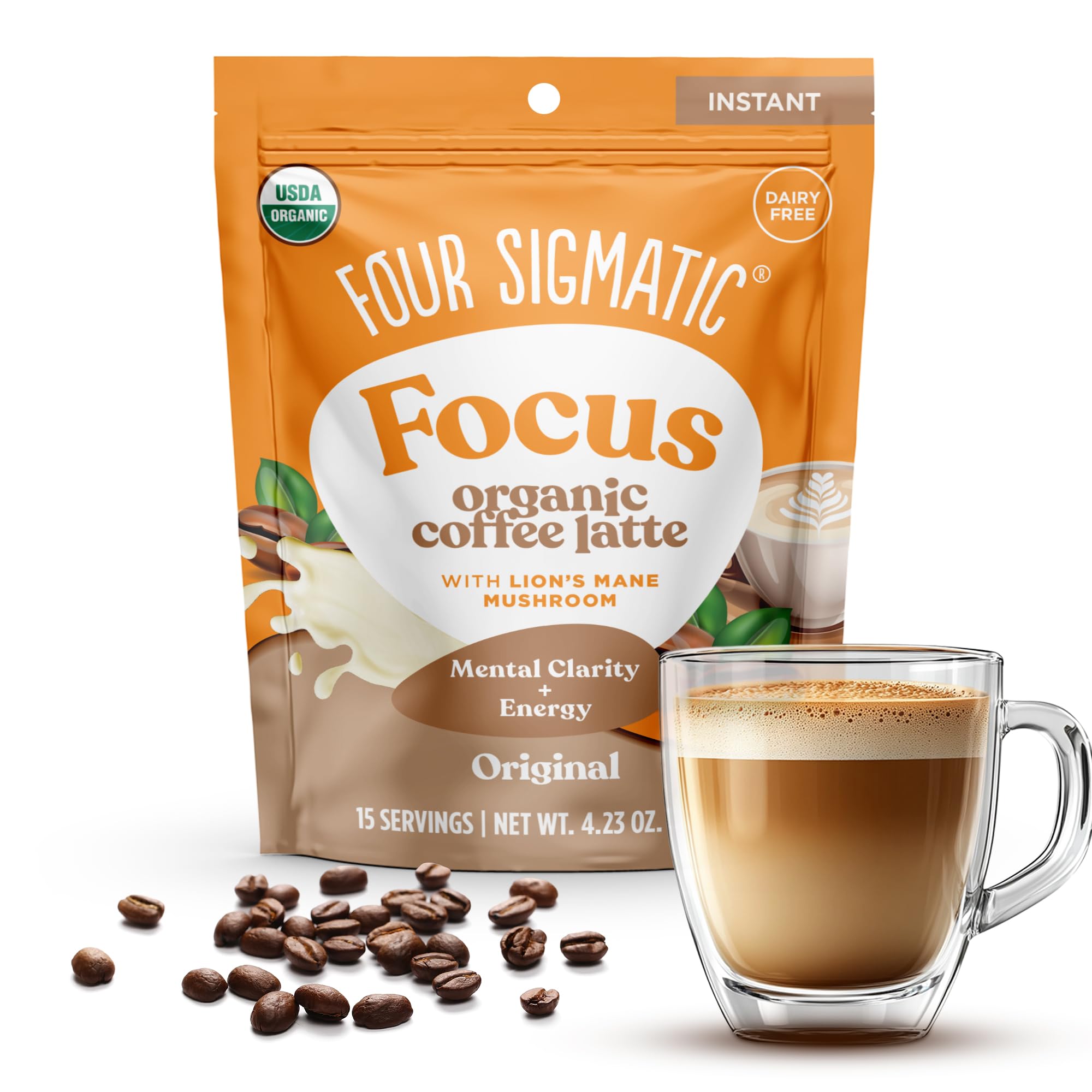 Café Con Leche Four Sigmatic Original Focus Con Melena De León, 120 Ml - Venta Internacional.