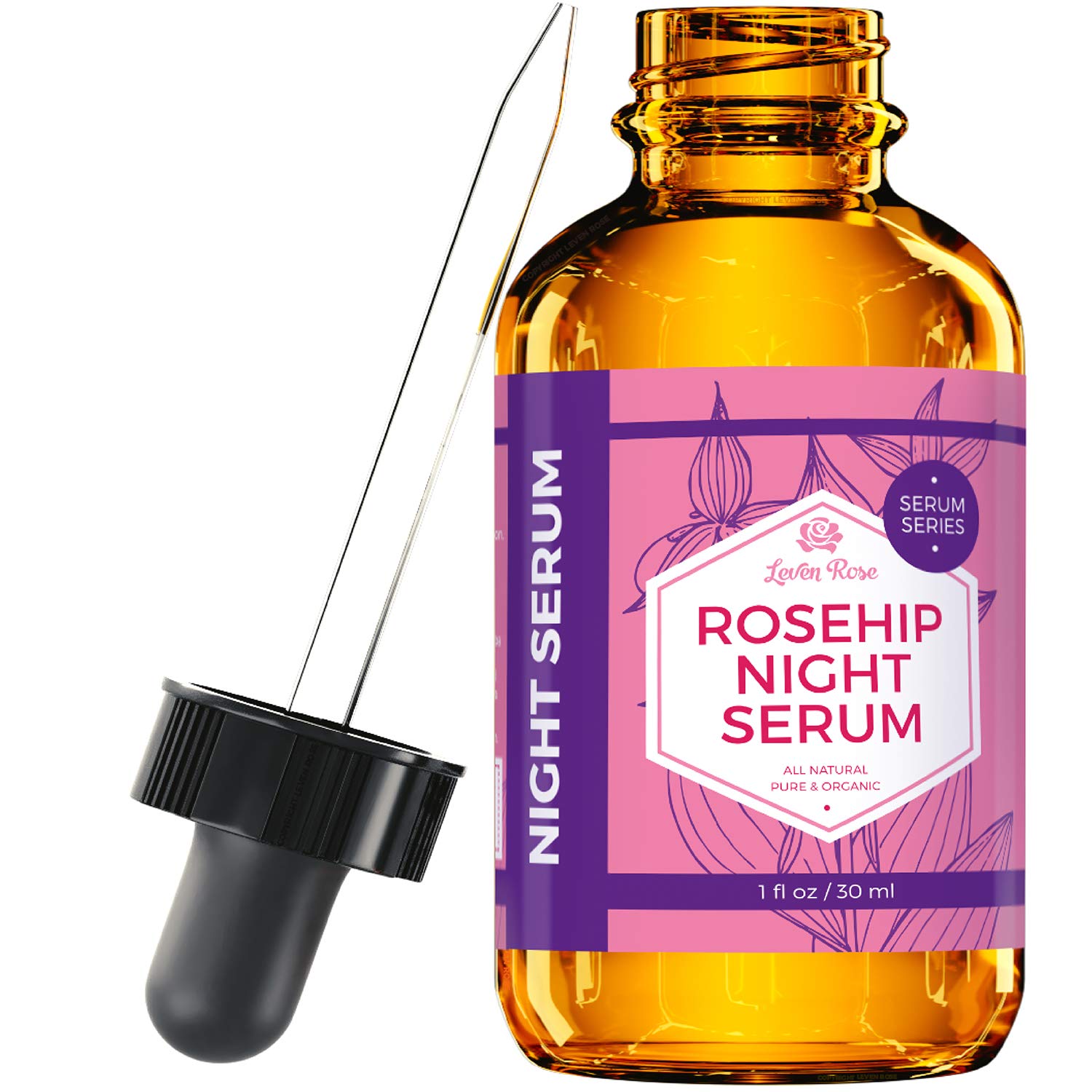 Sérum Facial Nocturno Leven, Aceite De Rosa Mosqueta, 30 Ml, Para Piel Seca - Venta Internacional.