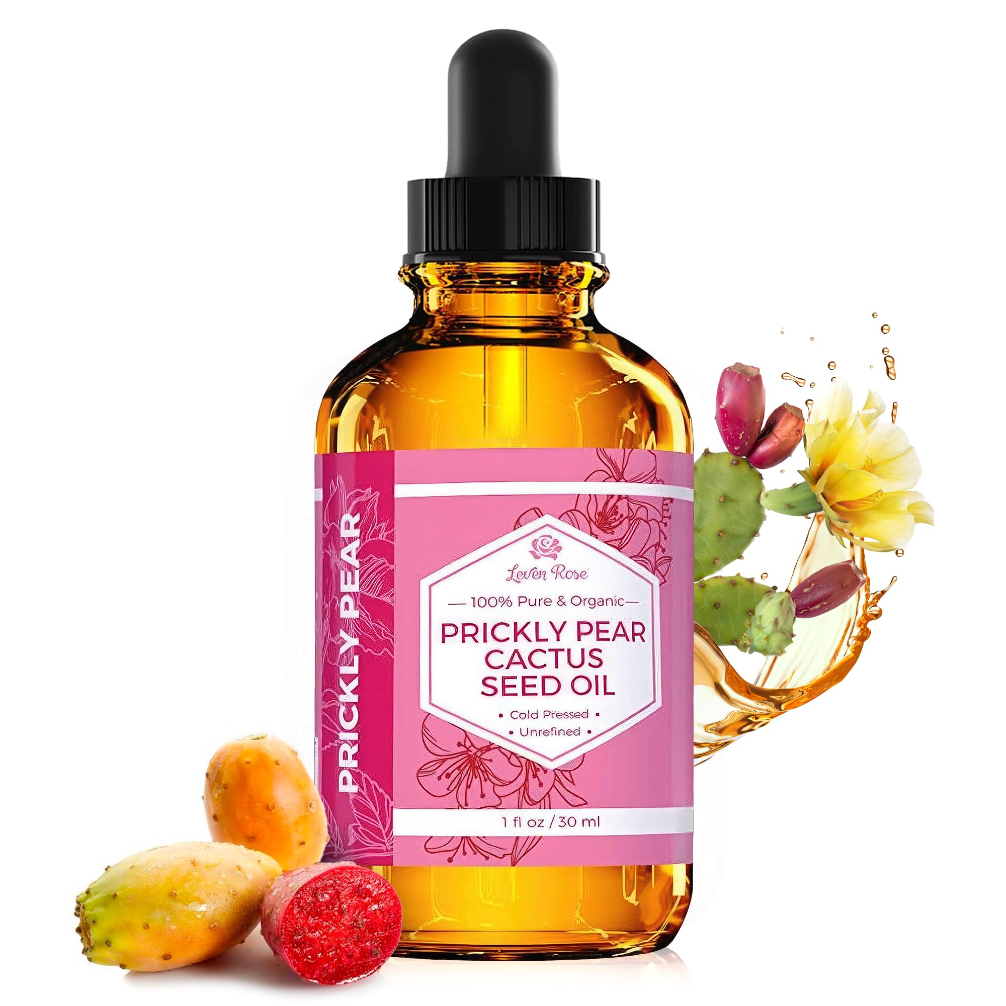 Foto 1 | Aceite De Semilla De Tuna Leven Rose, 30 Ml, 100% Orgánico, Extra Virgen - Venta Internacional.