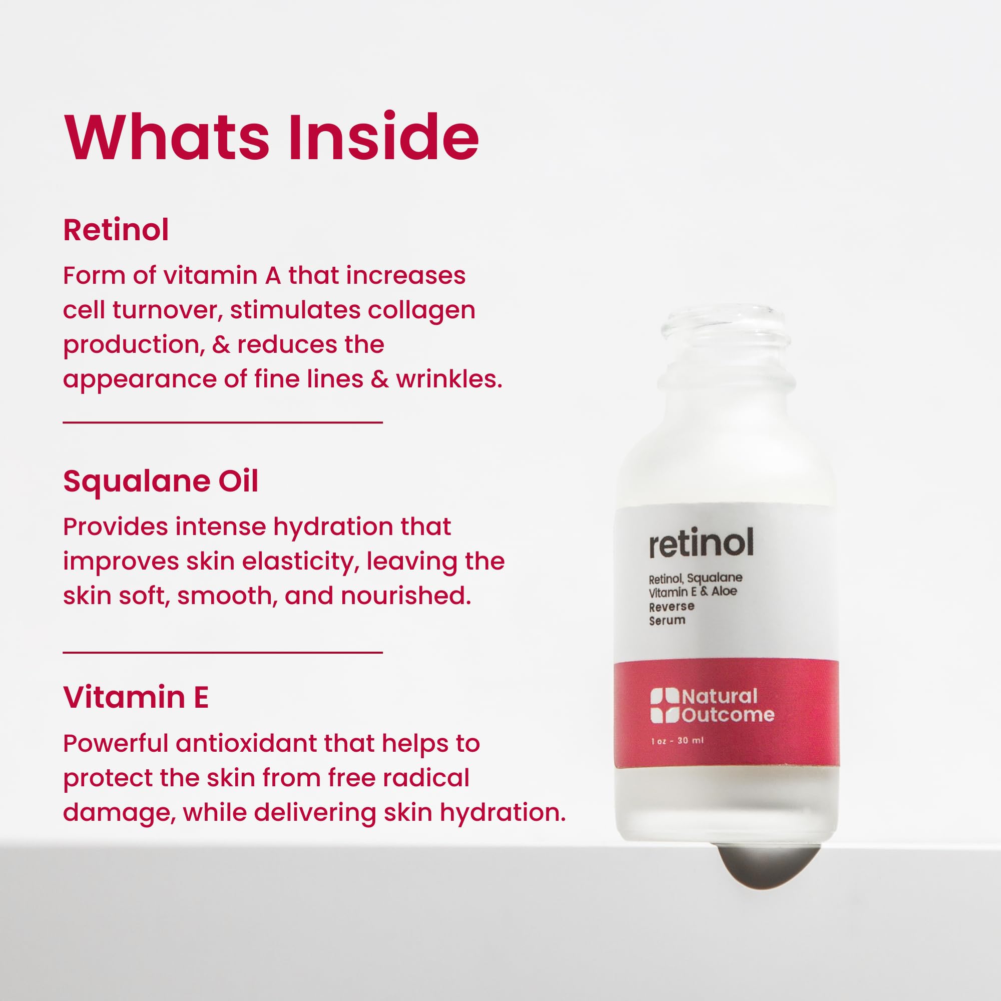 Foto 4 pulgar | Sérum Natural Outcome Retinol Para Rostro De 30 Ml Con Ácido Hialurónico - Venta Internacional.
