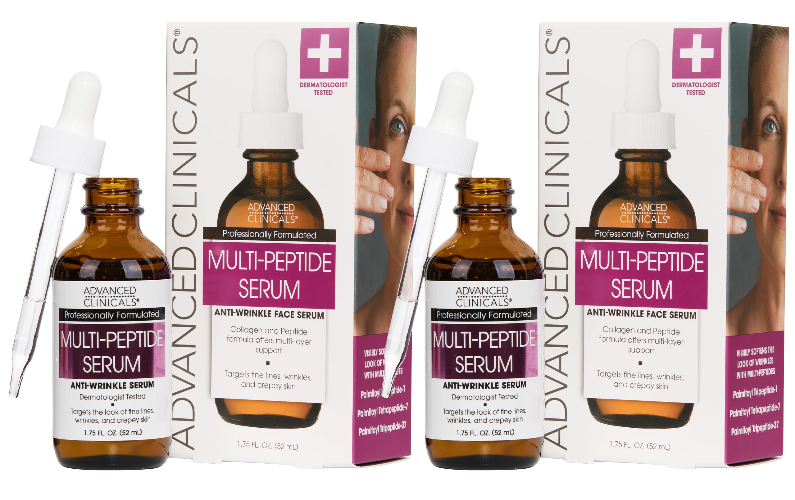 Foto 2 pulgar | Sérum Facial Peptídico Advanced Clinicals  50 Ml (paquete De 2) - Venta Internacional.
