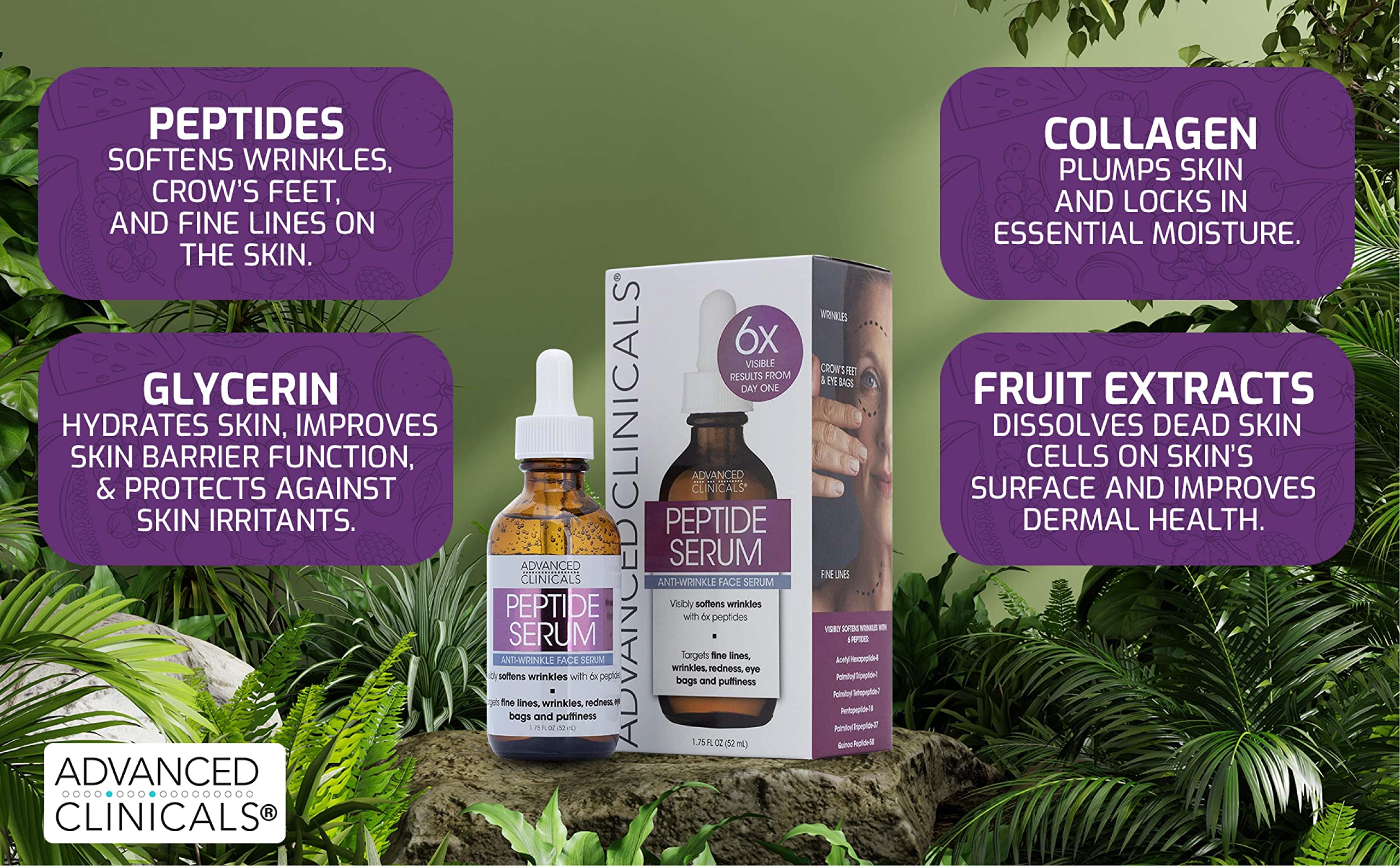 Foto 4 pulgar | Sérum Facial Peptídico Advanced Clinicals  50 Ml (paquete De 2) - Venta Internacional.