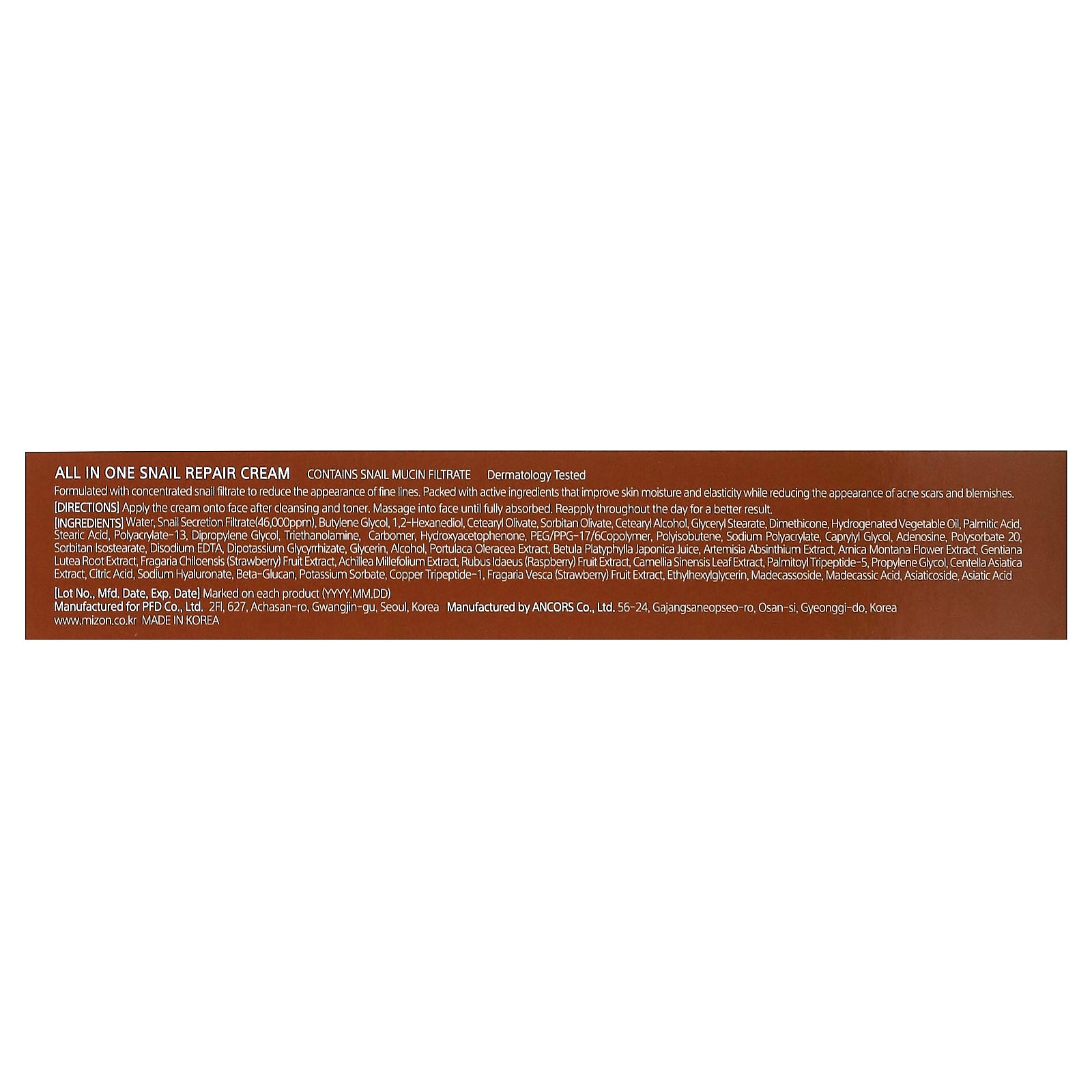 Foto 4 pulgar | Crema Facial Reparadora de Caracol Mizon 35 ml - Venta Internacional