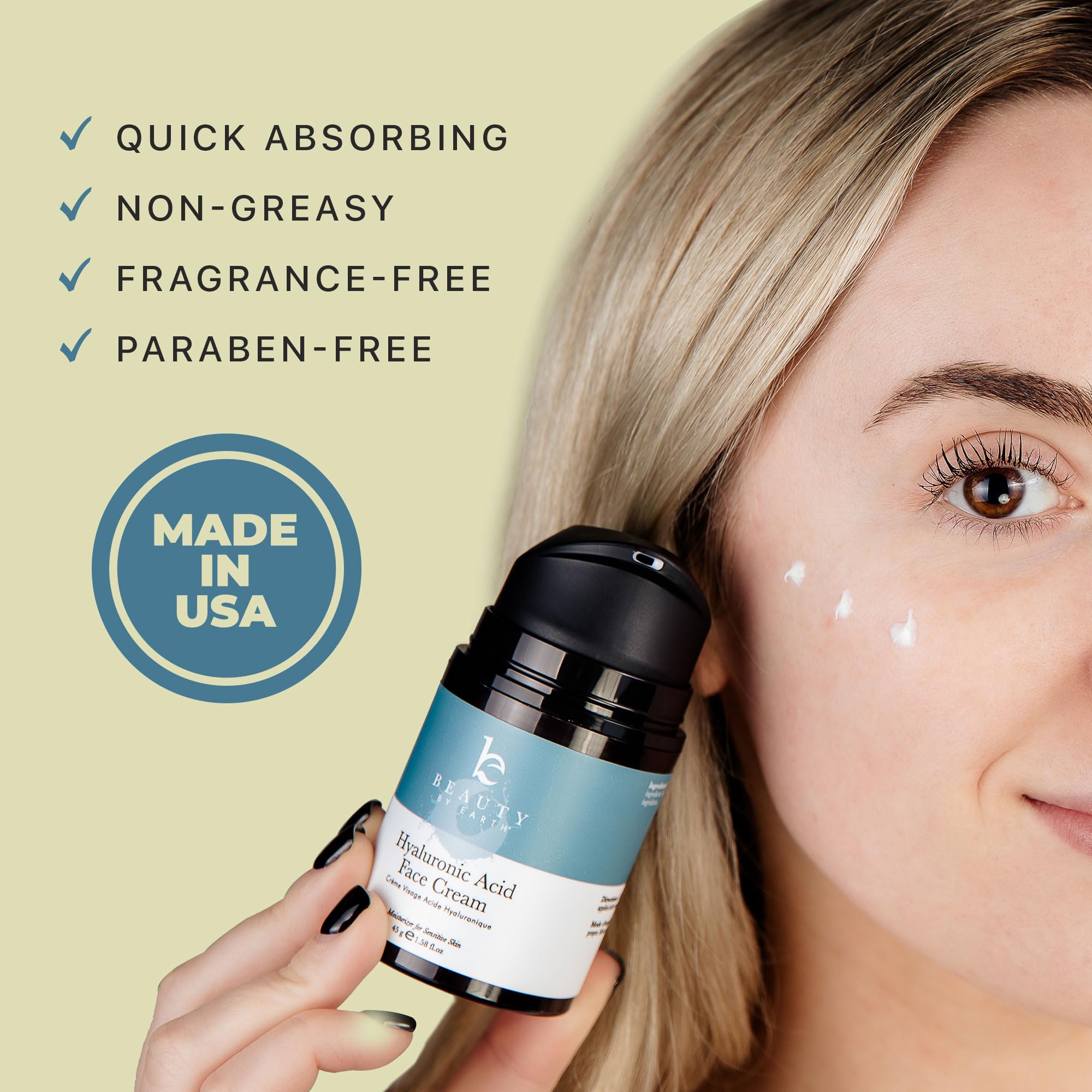 Foto 4 | Hidratante Beauty By Earth Con Ácido Hialurónico Para Rostro - Venta Internacional.