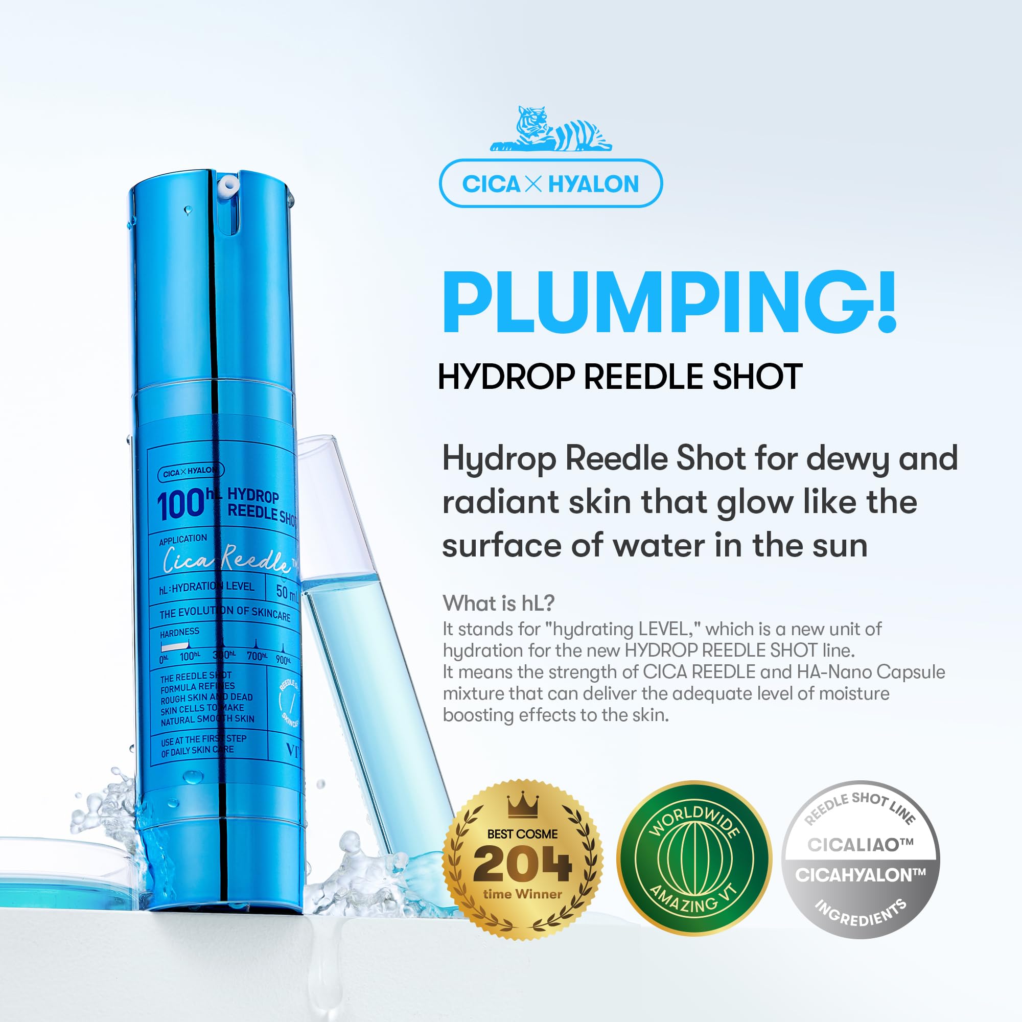 Foto 3 pulgar | Serum Vt Cosmetics Hydrop Reedle Shot  100 Hl  Ácido Hialurónico  50 Ml - Venta Internacional.