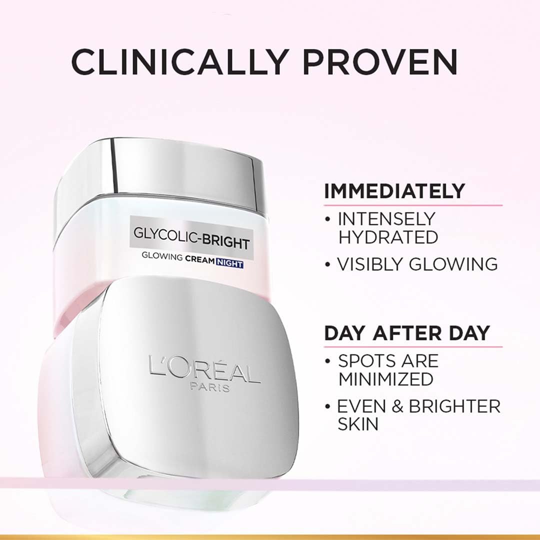 Foto 7 pulgar | Crema De Noche L'oreal Paris Glycolic Bright Glowing 15 Ml - Venta Internacional.