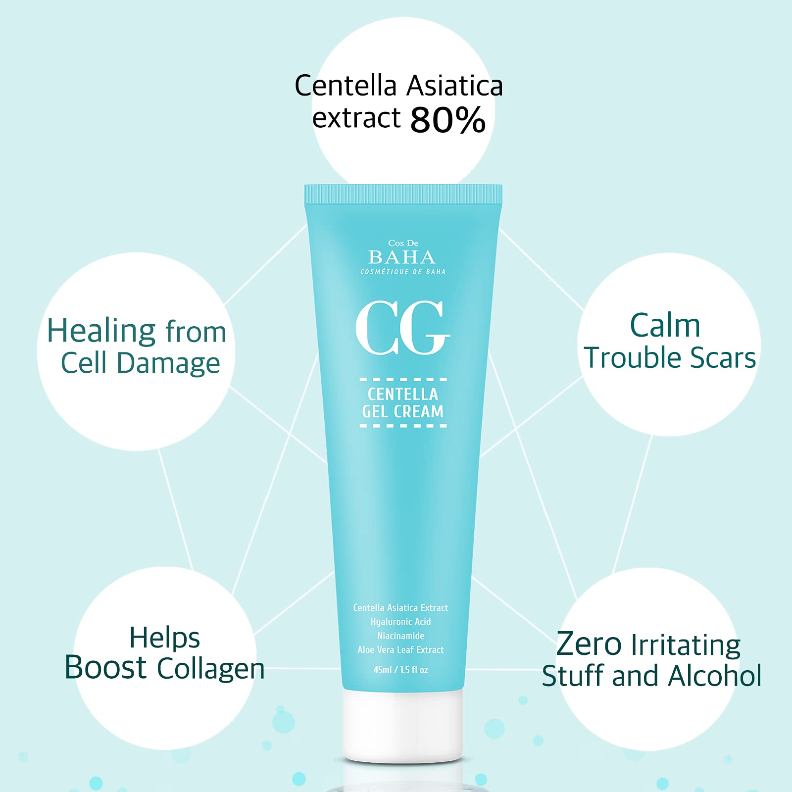 Foto 3 pulgar | Crema Hidratante Cos De Baha Centella Asiatica 45ml - Venta Internacional.